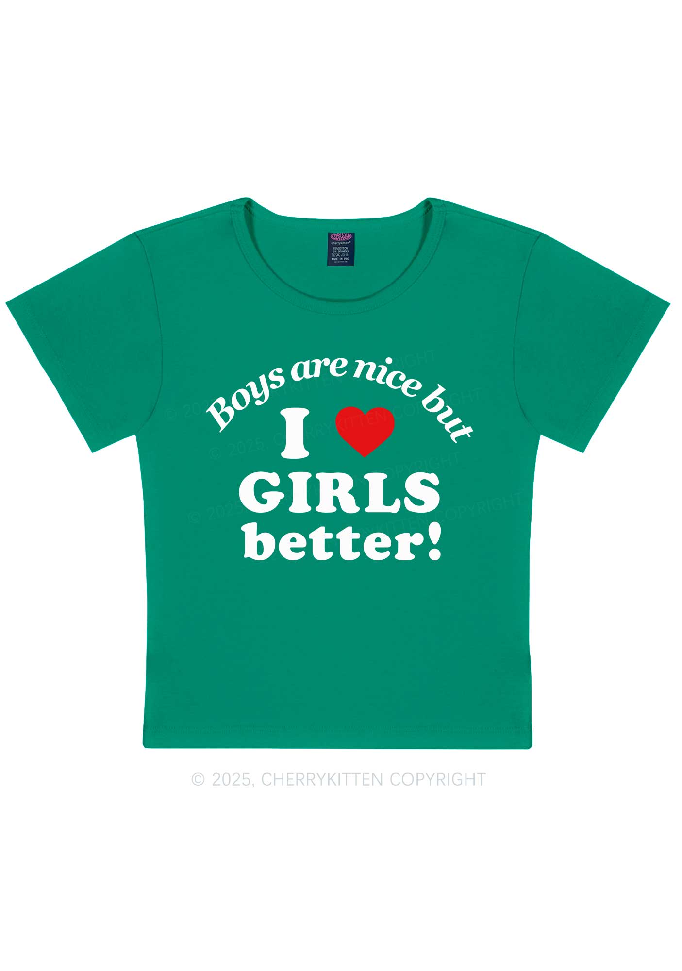 I Love Girls Better Pride Y2K Baby Tee Cherrykitten