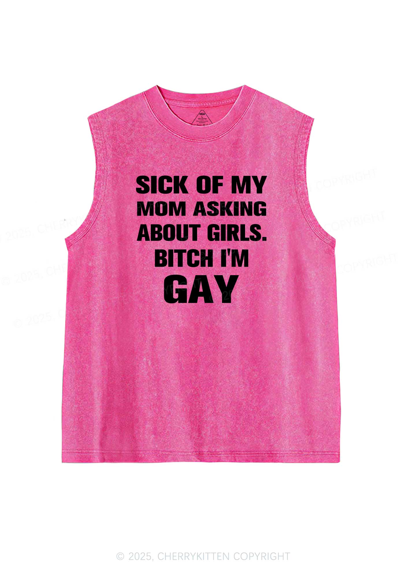 Bxxch Im Gay Pride Y2K Washed Muscle Tank Cherrykitten