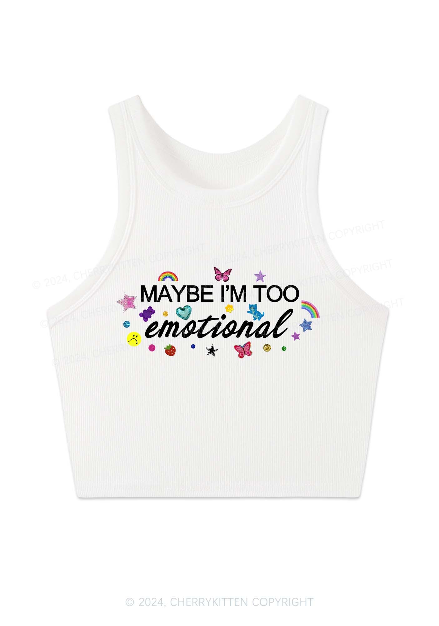 Too Emotional Y2K Crop Tank Top Cherrykitten
