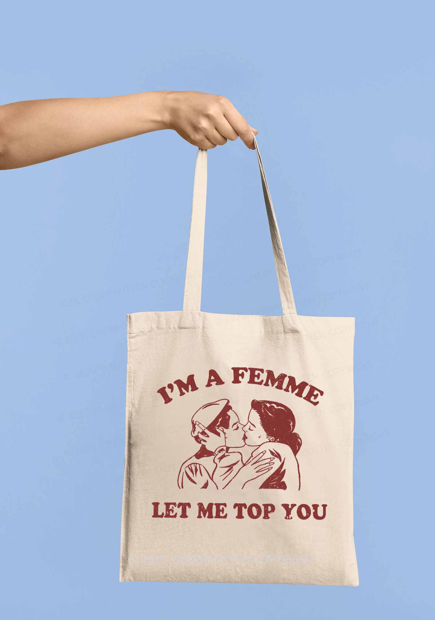 I'm A Femme Pride Y2K Canvas Tote Bag Cherrykitten