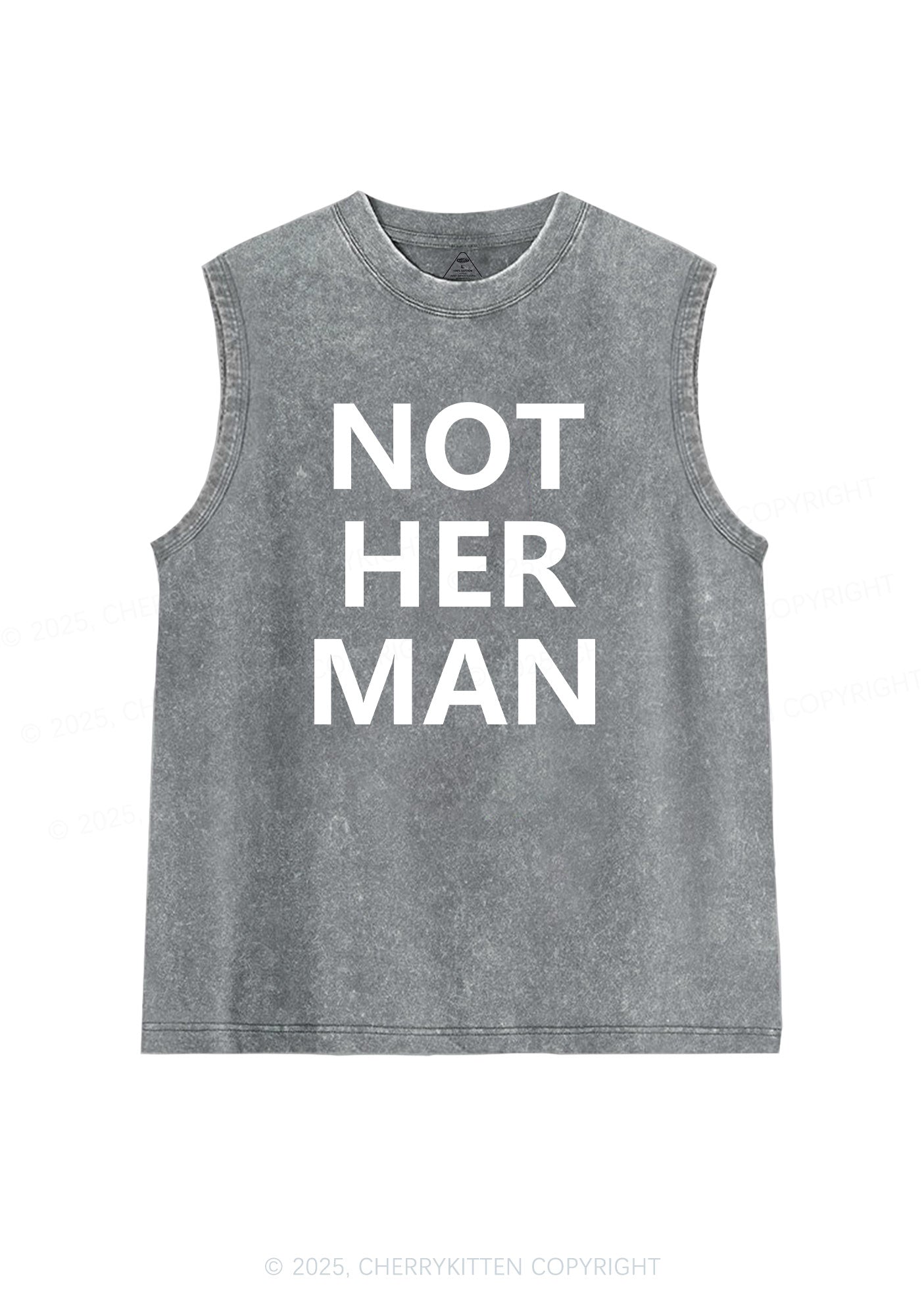 Not Her Man Y2K Washed Muscle Tank Cherrykitten
