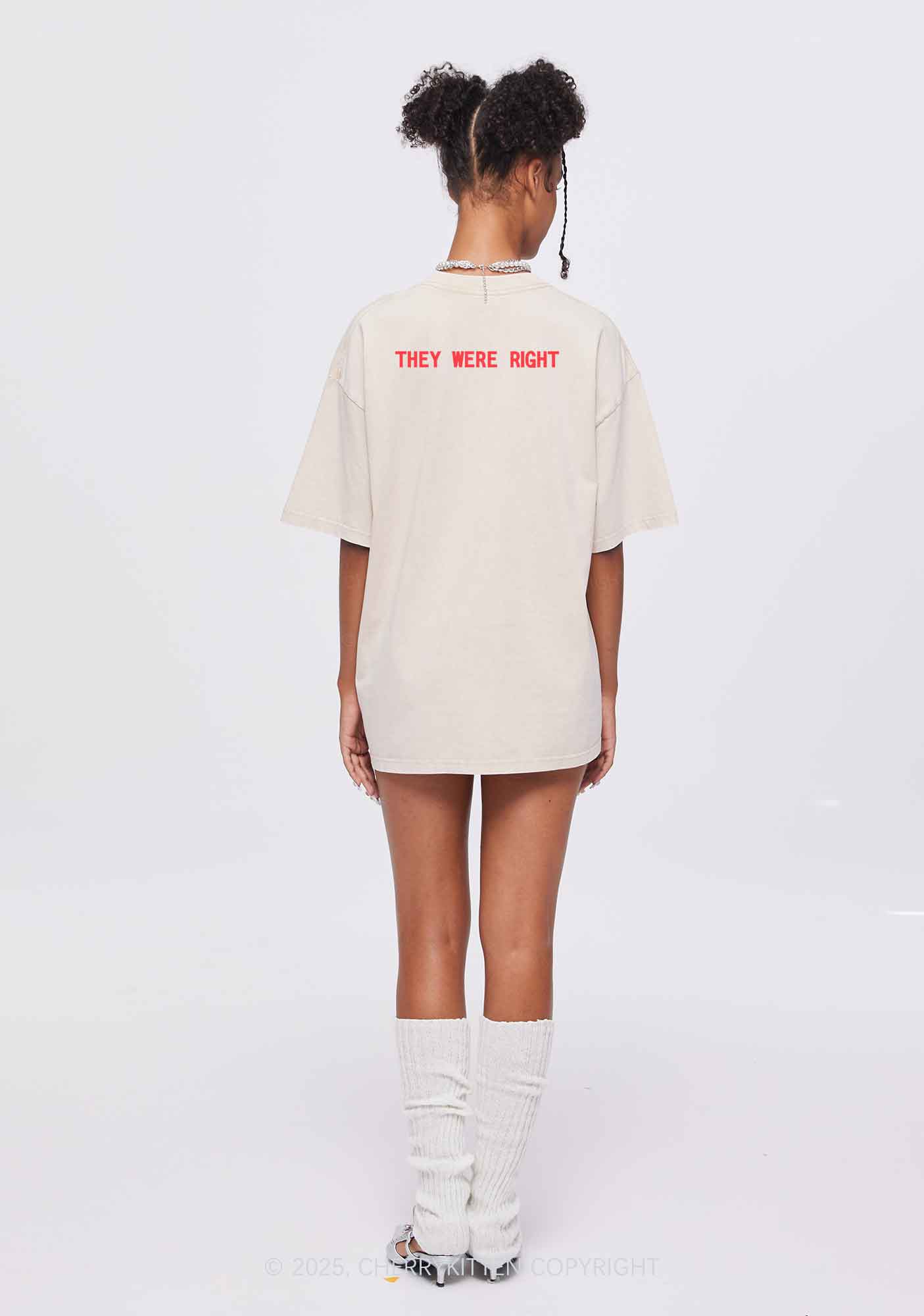 I Was Lesbian Two Sides Pride Y2K Shirts Washed Tee Cherrykitten