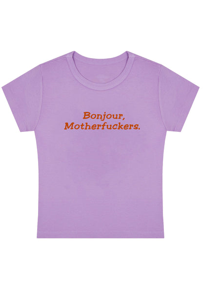 Bonjour Motherfuxkers Y2K Baby Tee