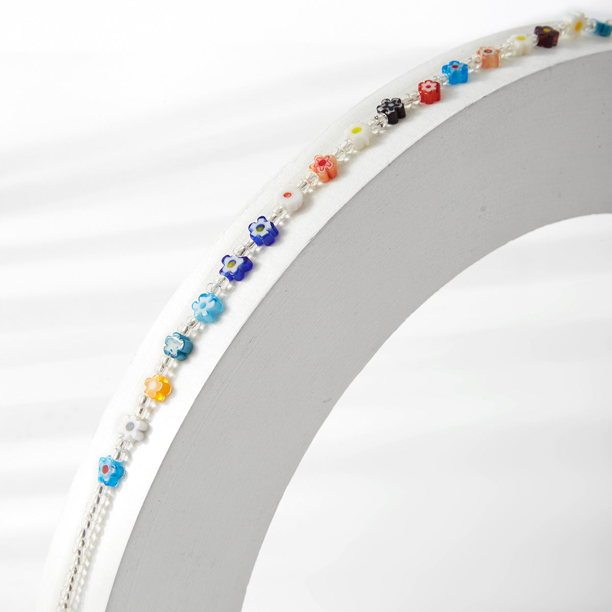 Colorful Daisy Bead Woven Single Layer Waist Chain