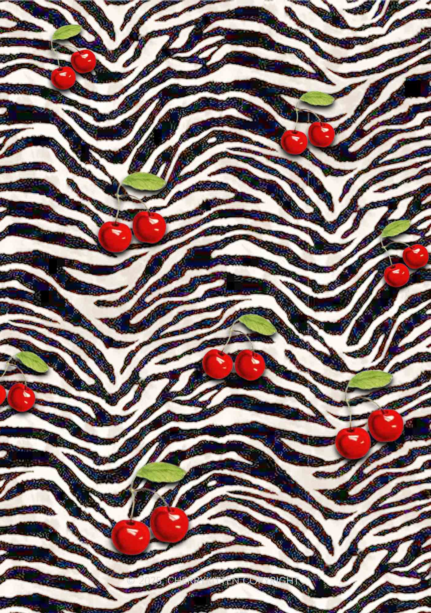 Zebra Cherry Y2K Mesh Crop Top Cherrykitten