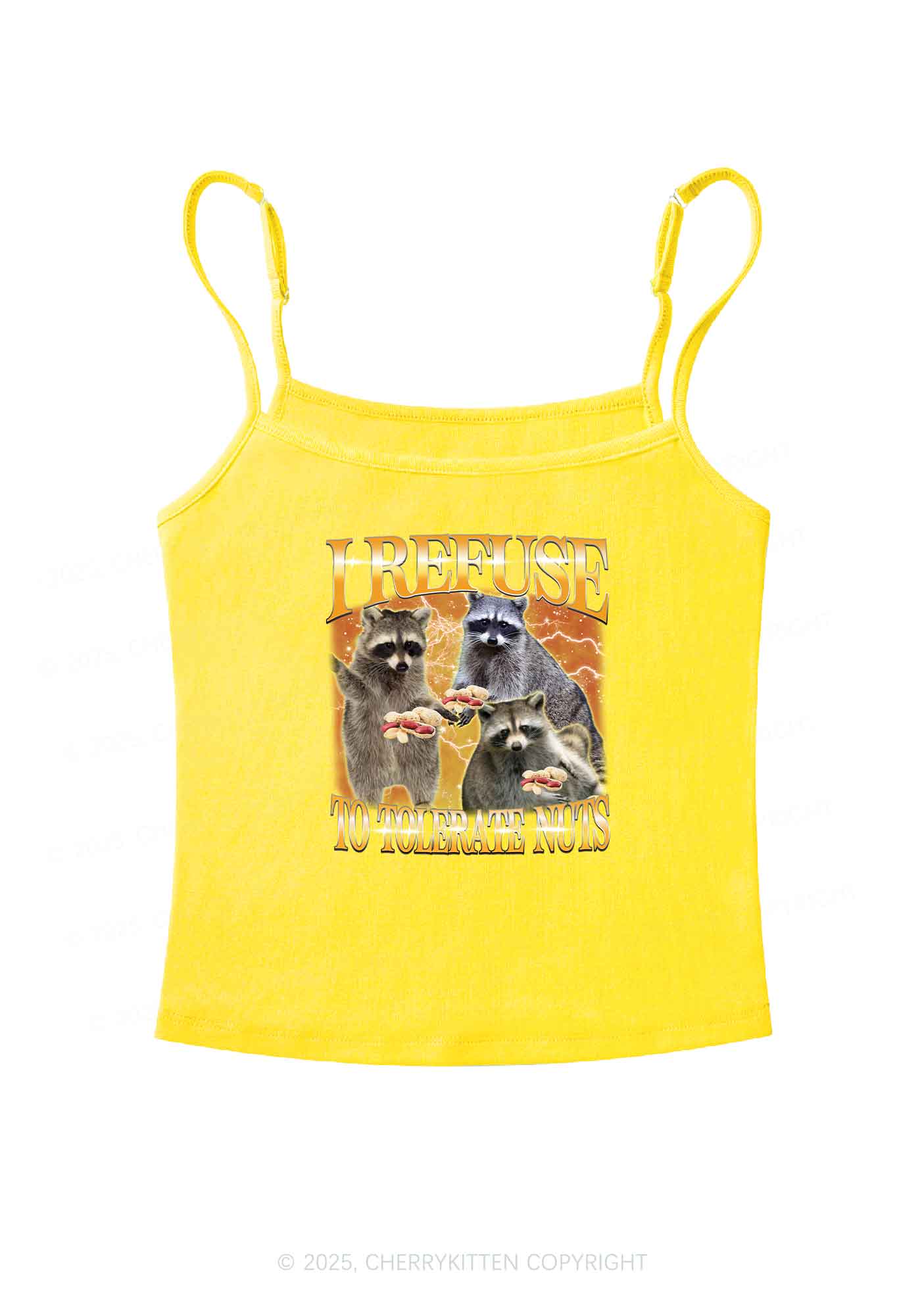 Retro Raccoon Nuts Y2K Spaghetti Strap Cami Cherrykitten