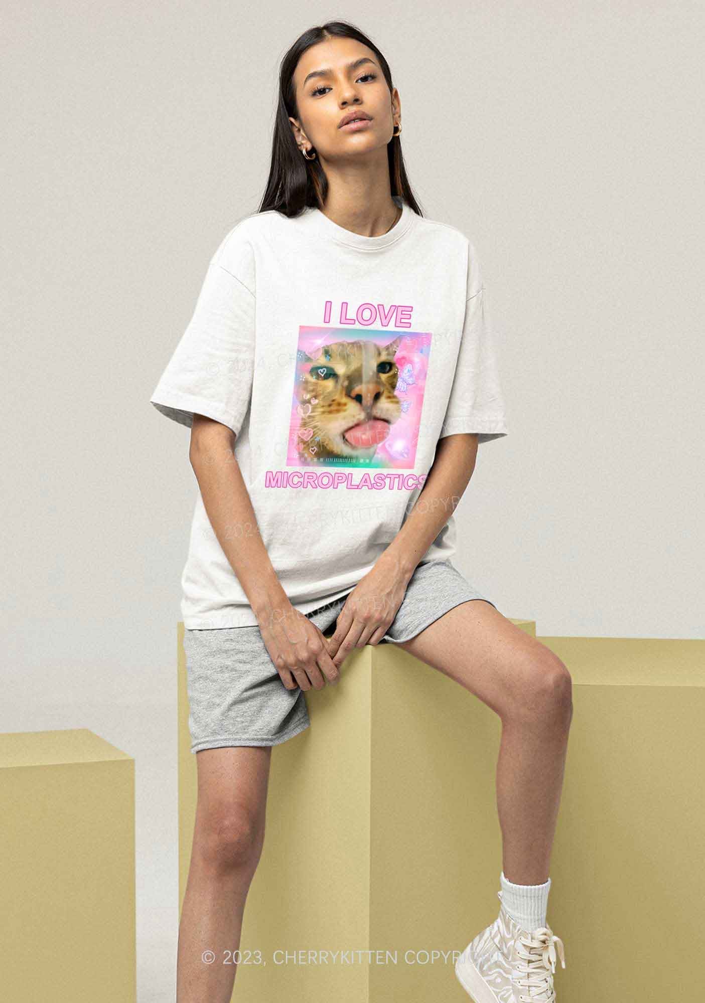 I Love Microplastics Y2K Chunky Shirt Cherrykitten