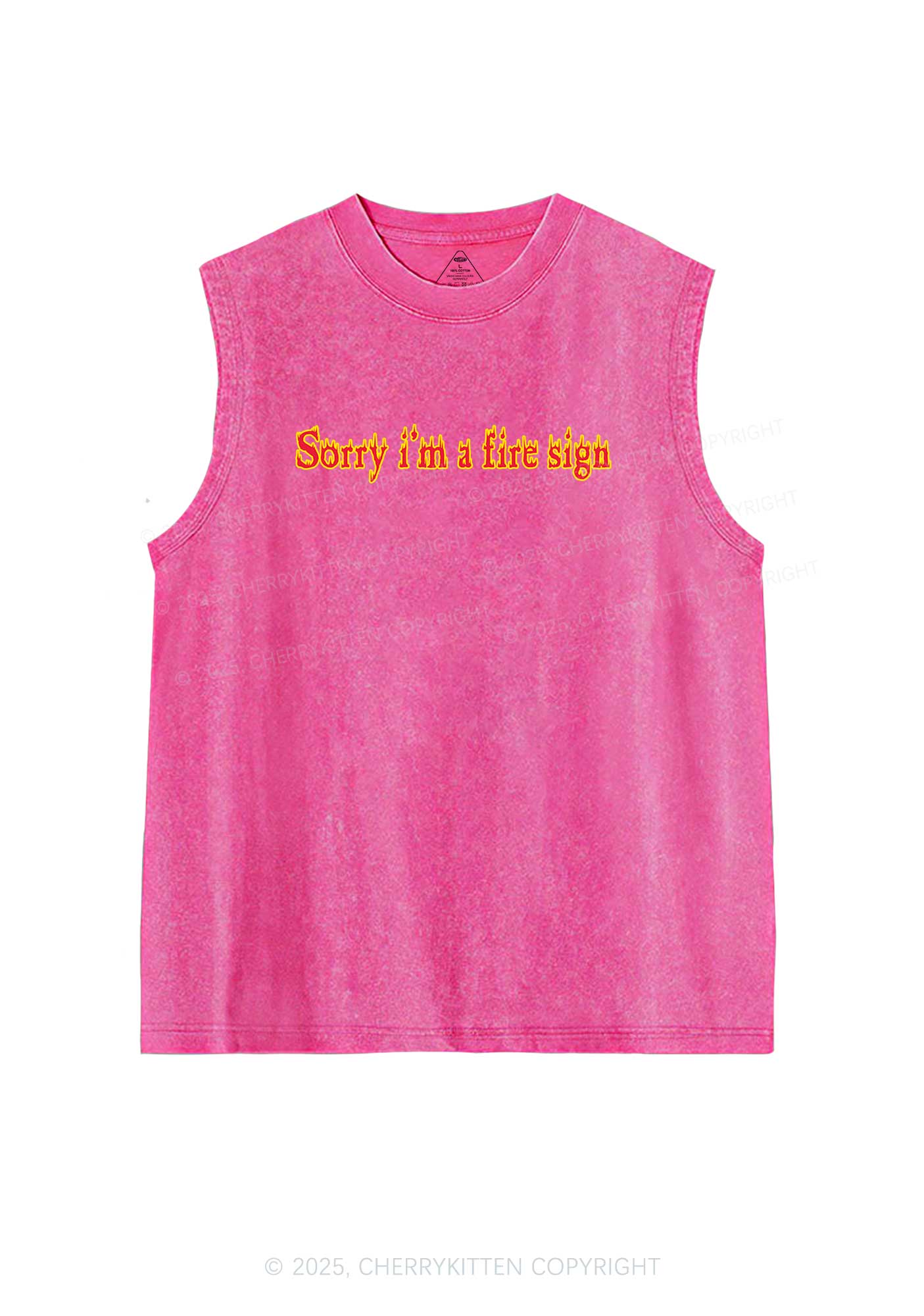 Fire Sign Y2K Washed Tank Cherrykitten