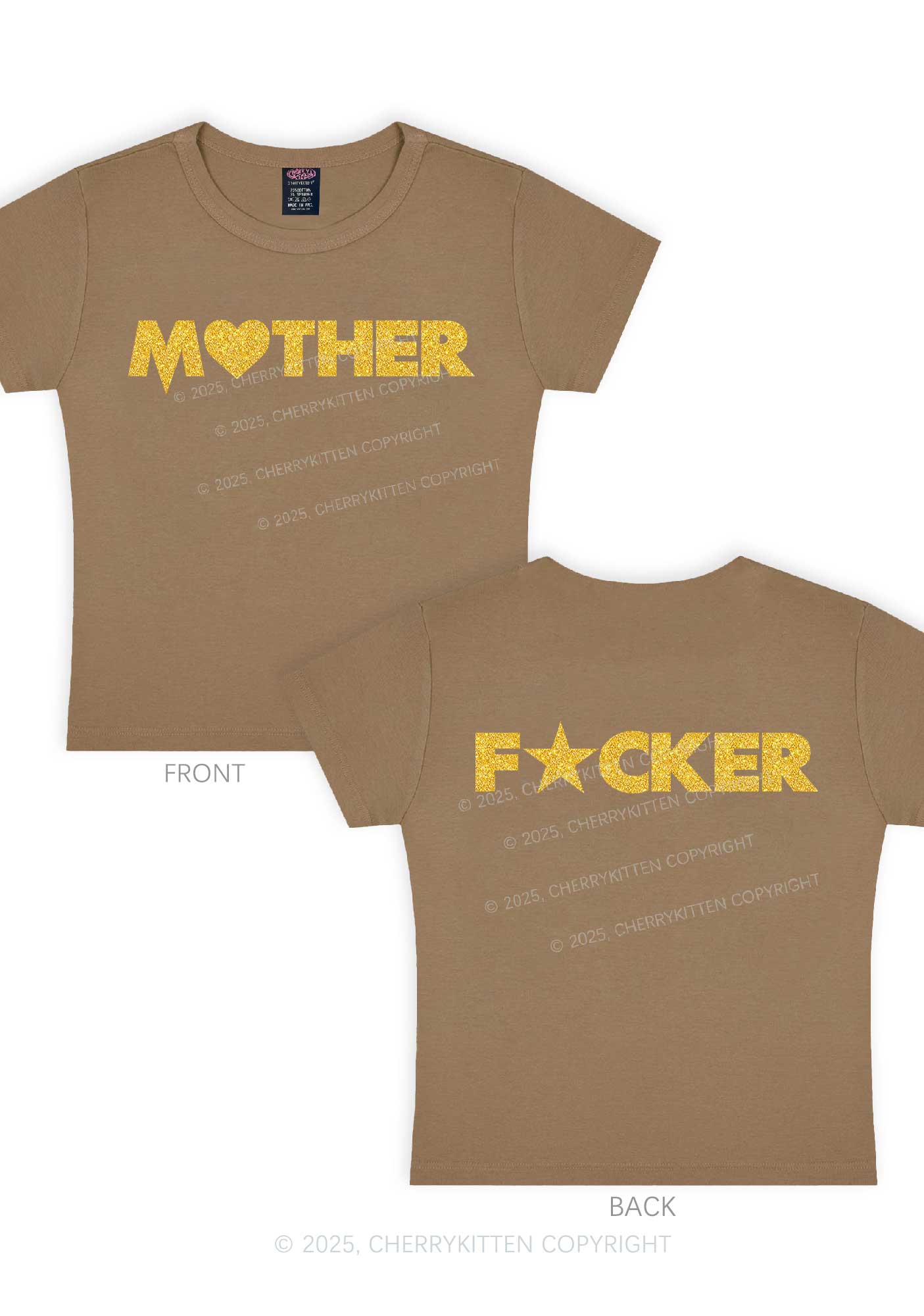 Glitter Motherfxcker Two Sides Y2K Baby Tee Cherrykitten