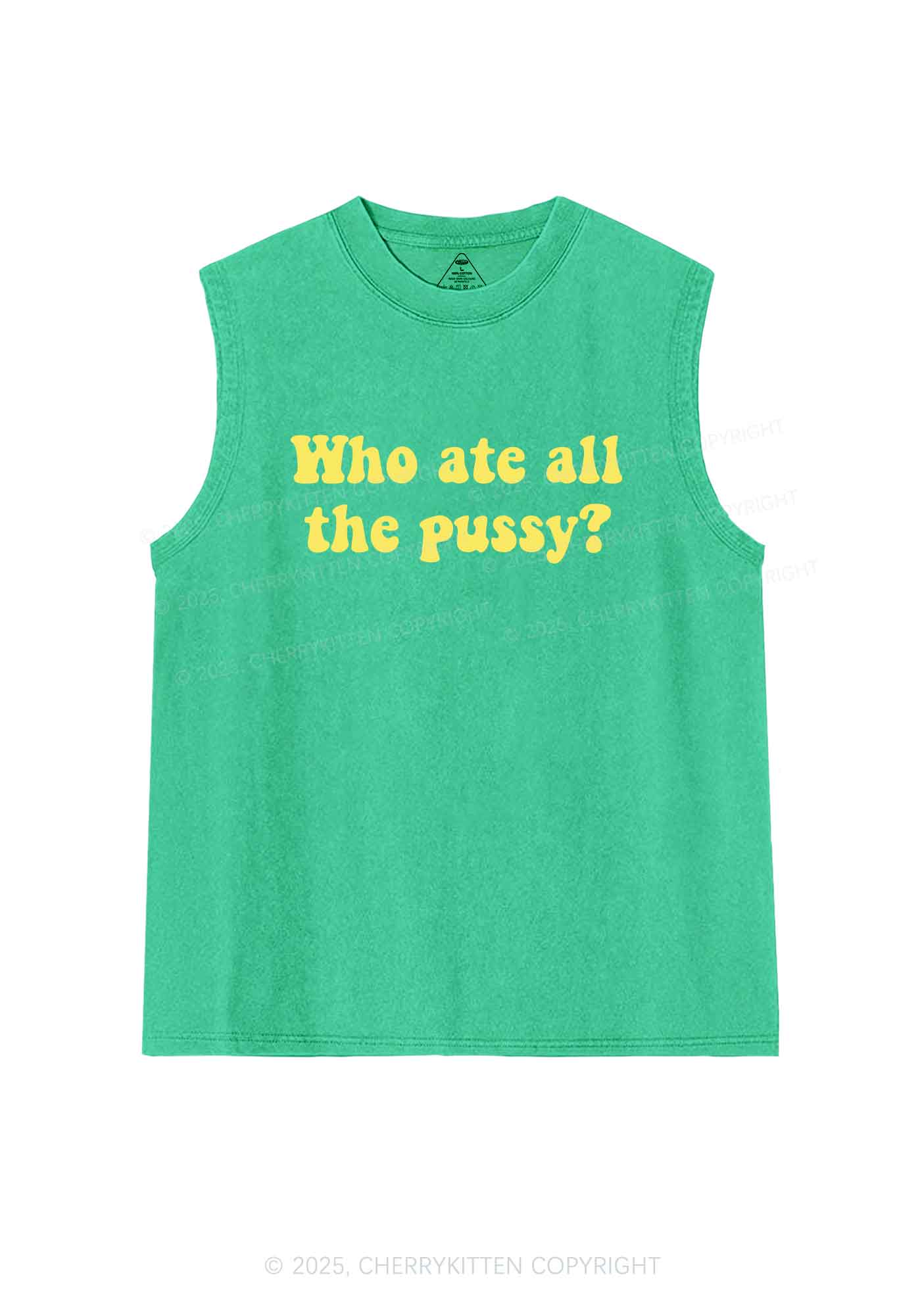 Who Ate All Puxxy Y2K Washed Muscle Tank Cherrykitten