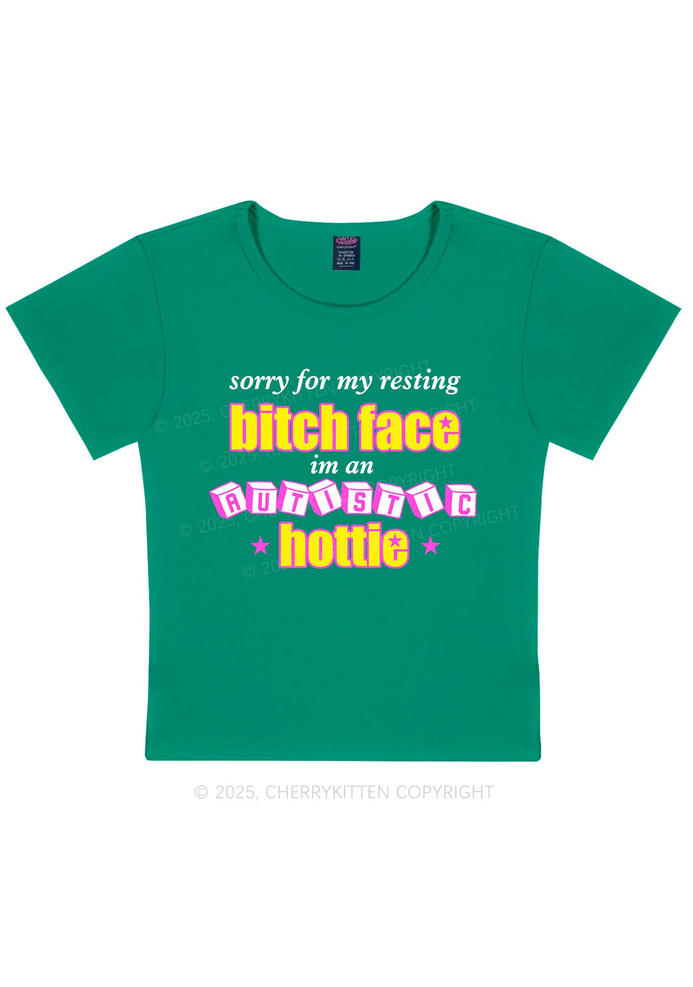Autistic Hottie Y2K Baby Tee Cherrykitten