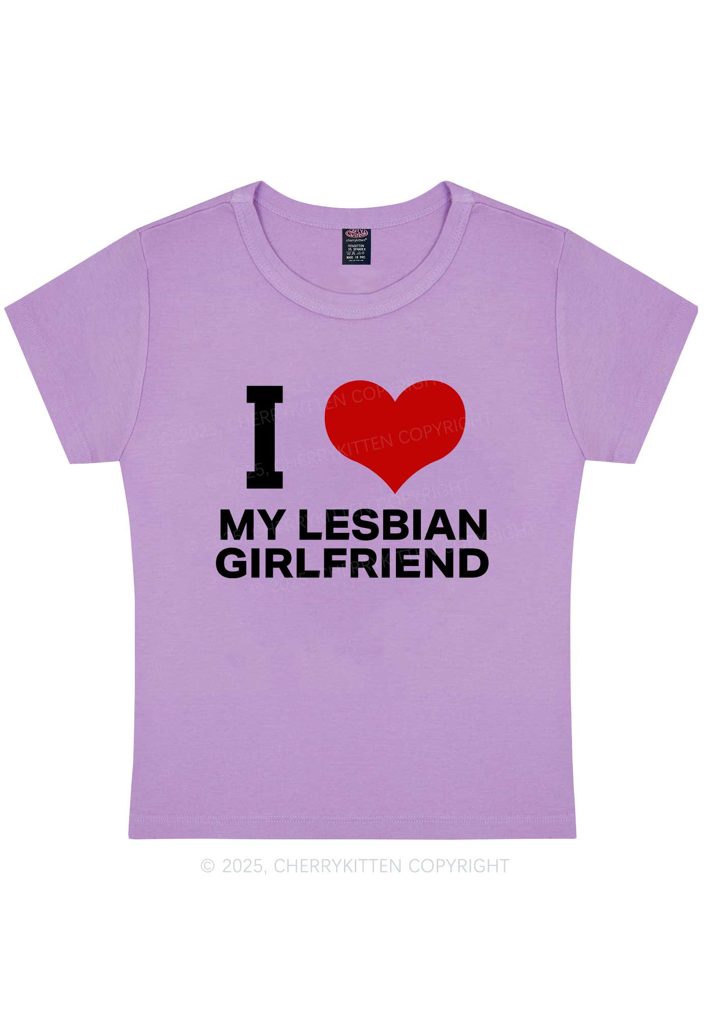 I Love My Lesbian GF Y2K Baby Tee Cherrykitten