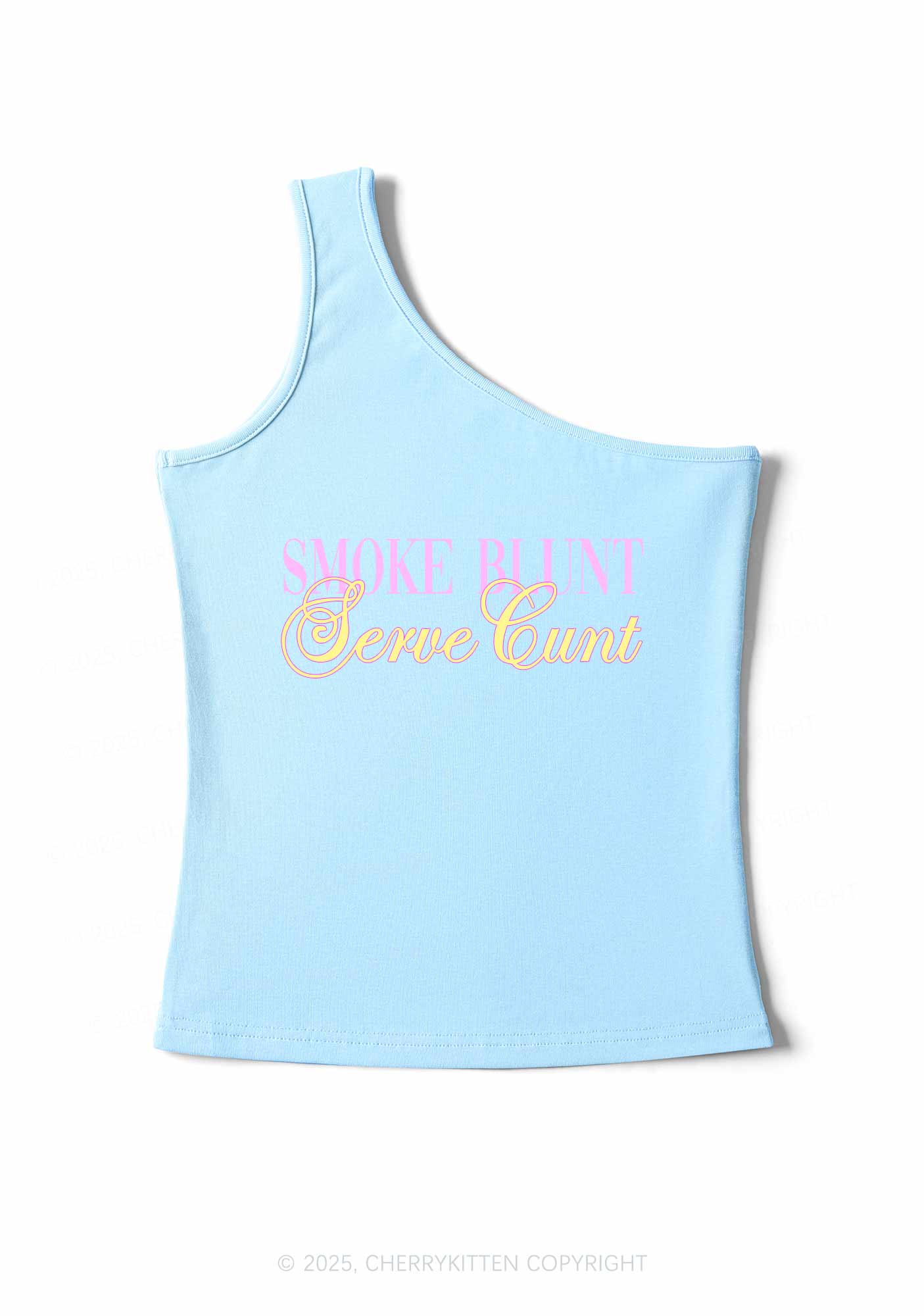 Smoke Blunt Y2K One Shoulder Tank Top Cherrykitten