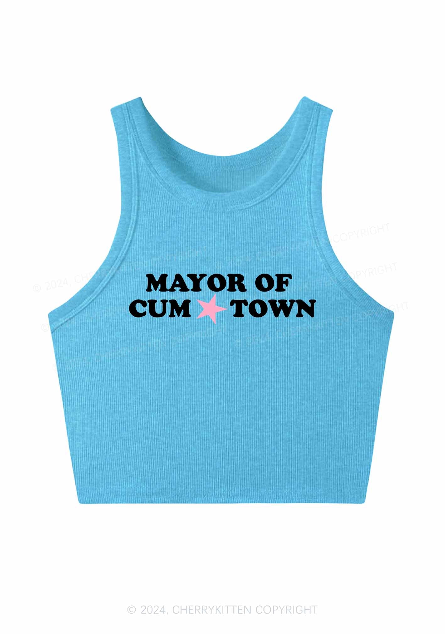 Mayor Of Come Town Y2K Crop Tank Top Cherrykitten