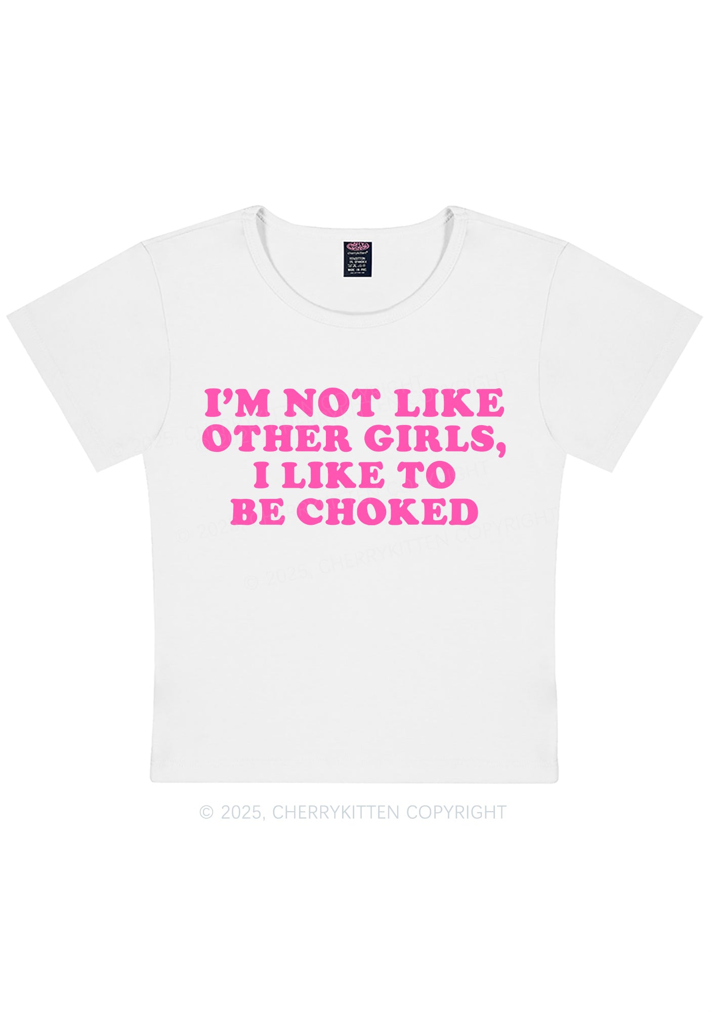 I Like To Be Choked Y2K Baby Tee Cherrykitten