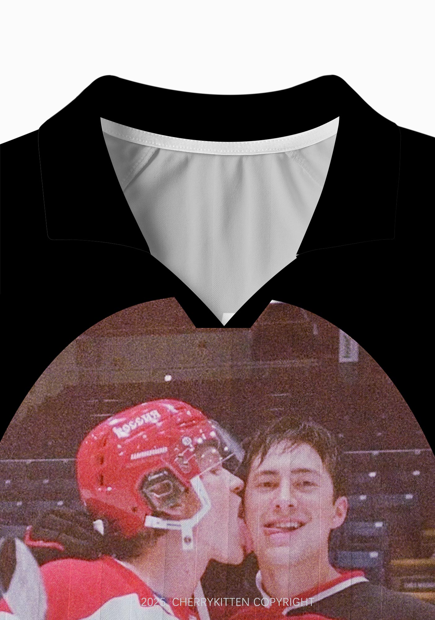 Black Hockey Boys Kissing HR Y2K Long Sleeve Sport Jersey Shirts Cherrykitten