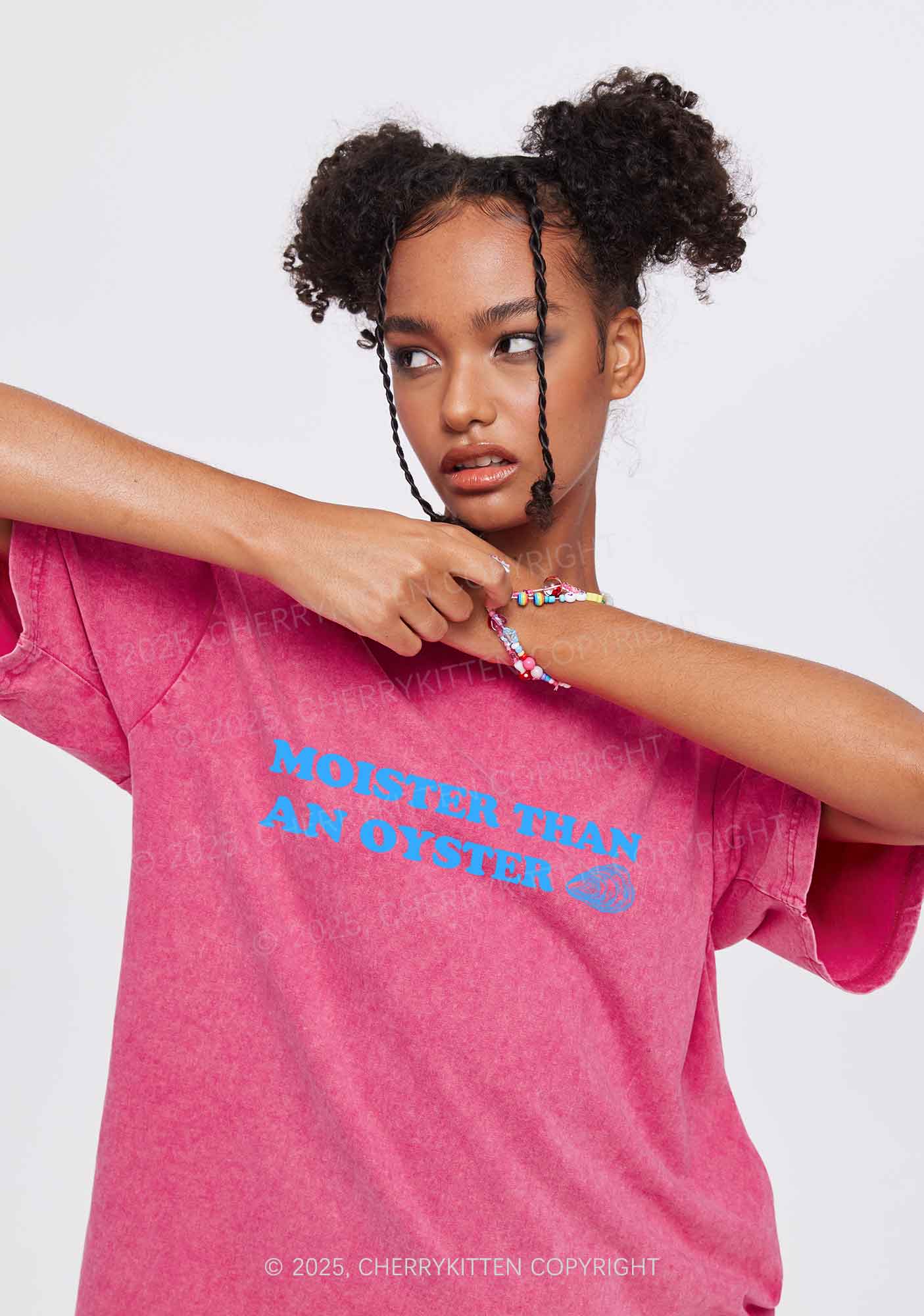 Moister Than An Oyster Y2K Shirts Washed Tee Cherrykitten