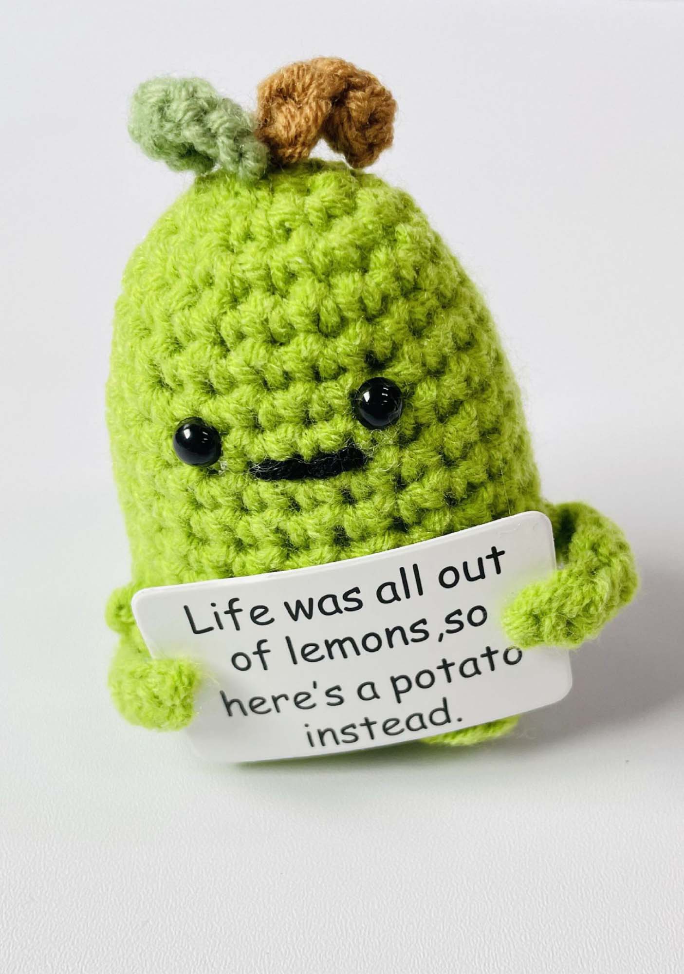 Positive Potato Y2K Handmade Crochet Pendant Cherrykitten