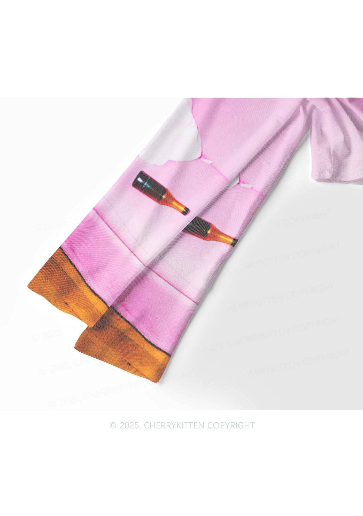Pink Couch Raccoon Y2K Mesh Long Sleeve Crop Top Cherrykitten