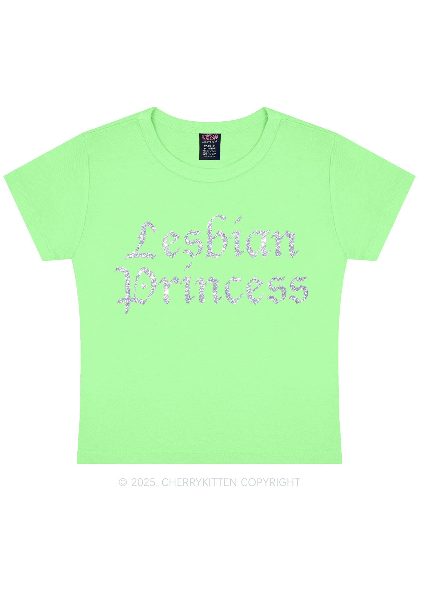 Glitter Lesbian Princess Y2K Baby Tee Cherrykitten
