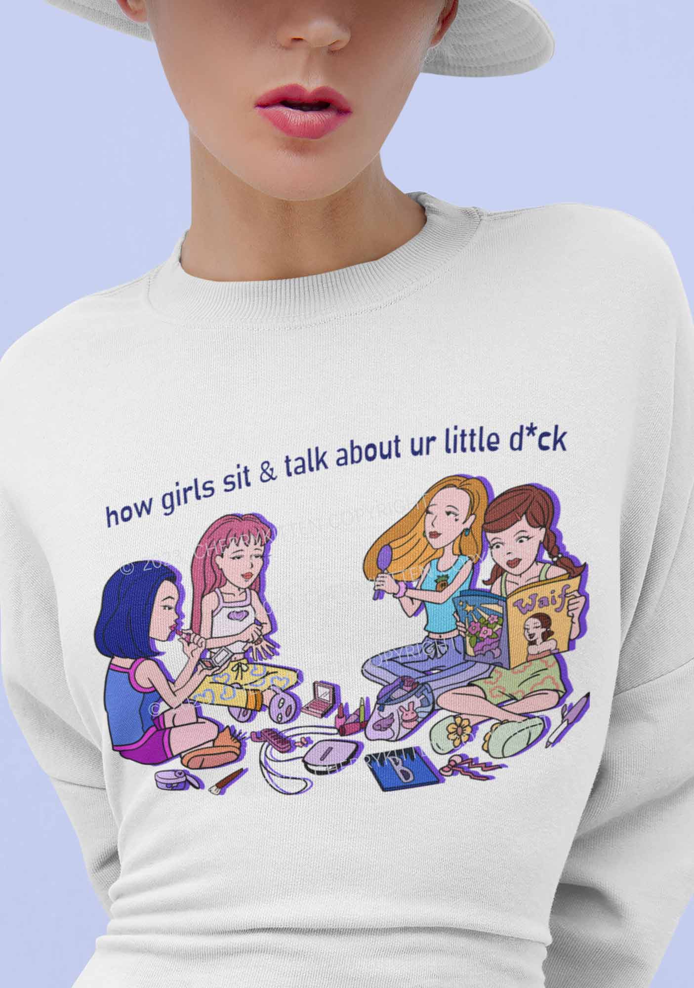 Girls Sit&Talk Y2K Sweatshirt Cherrykitten