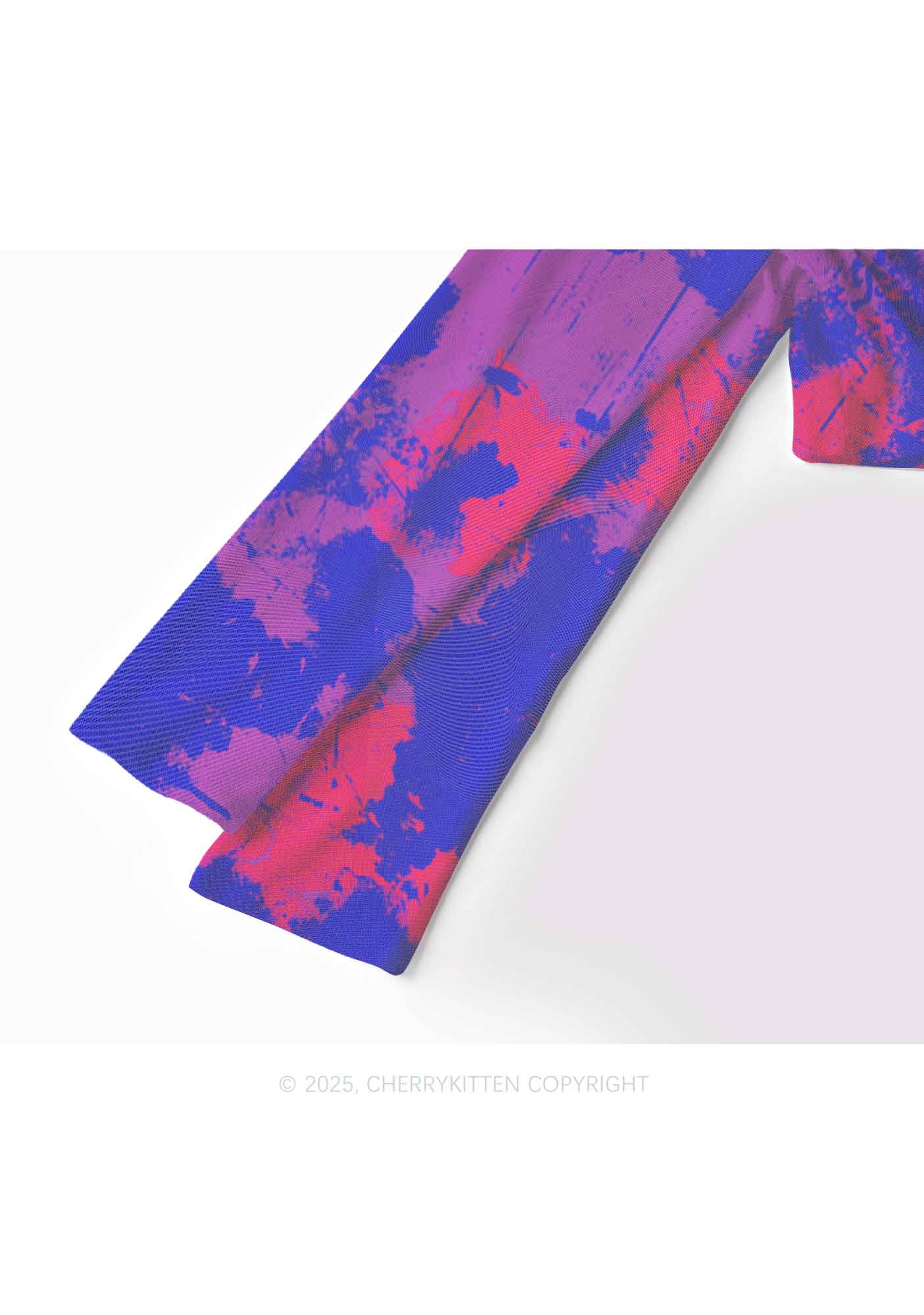 Bisexual Ink Pride Y2K Mesh Long Sleeve Crop Top Cherrykitten