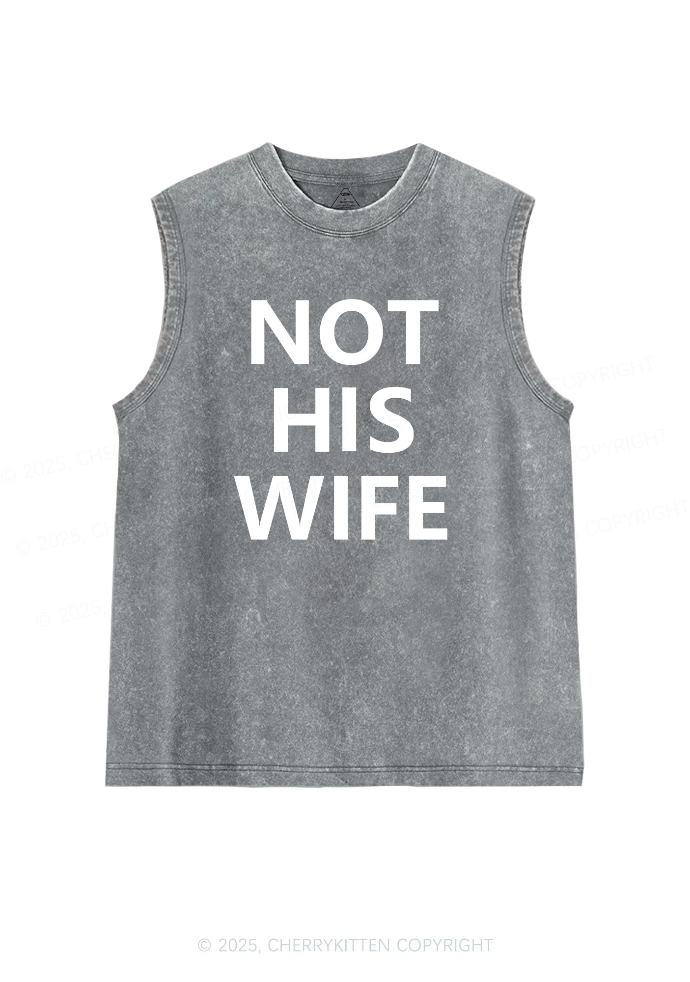 Not His Wife Y2K Washed Muscle Tank Cherrykitten