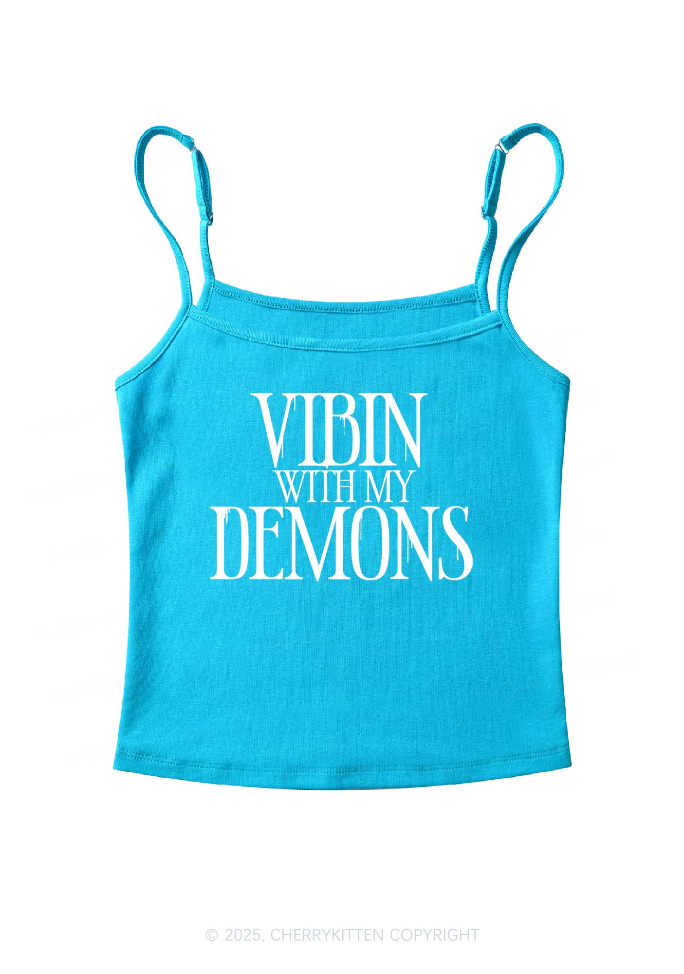 Halloween Vibin With My Demons Y2K Spaghetti Strap Cami Cherrykitten