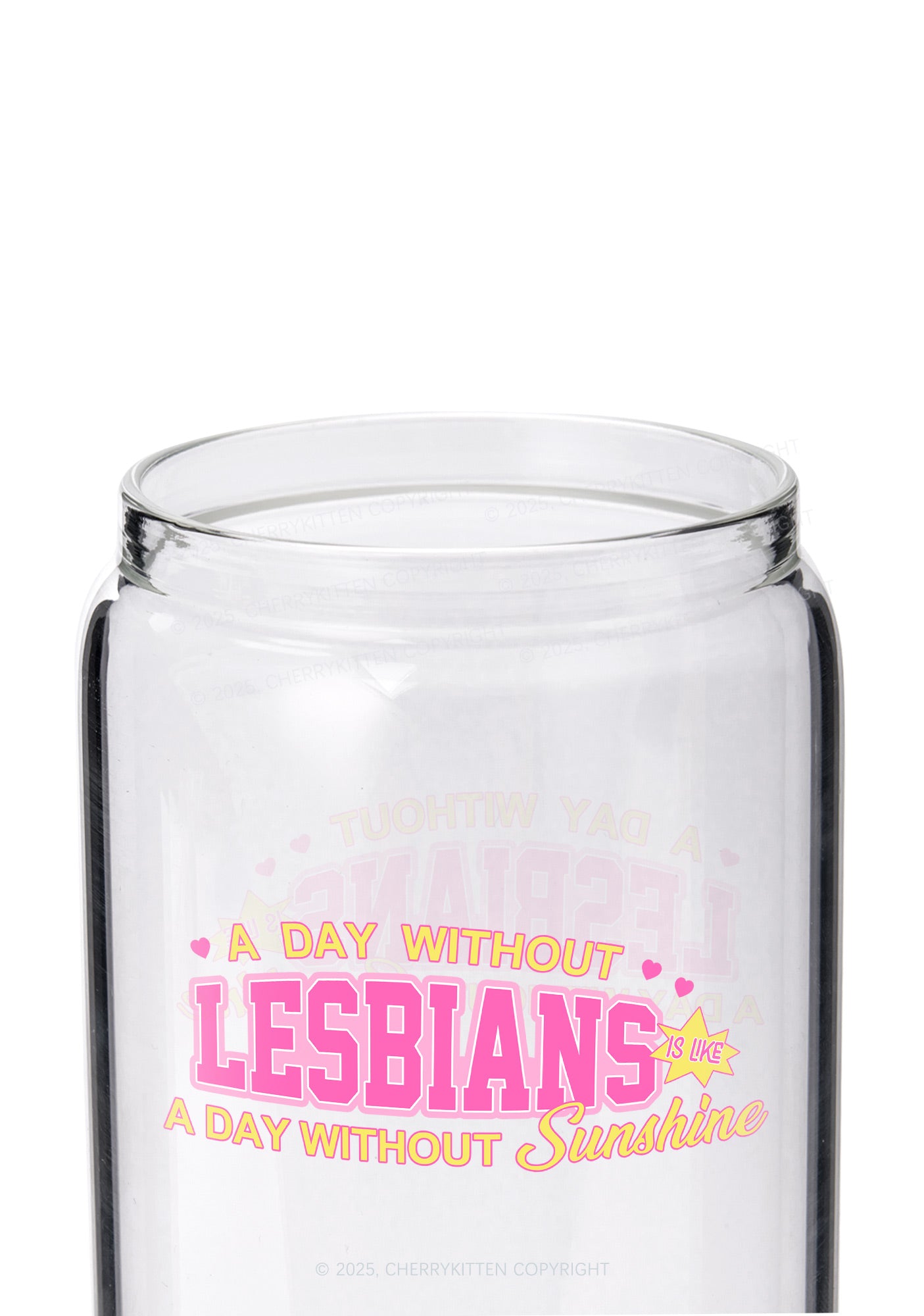 Lesbians Sunshine Pride Y2K Printed Glass Cup Cherrykitten