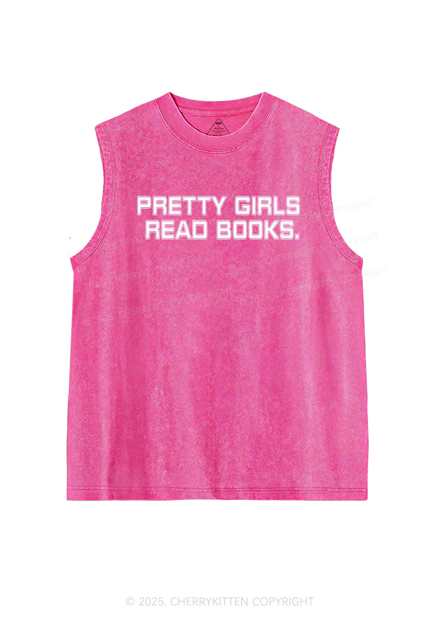 Pretty Girls Read Books Y2K Washed Tank Cherrykitten