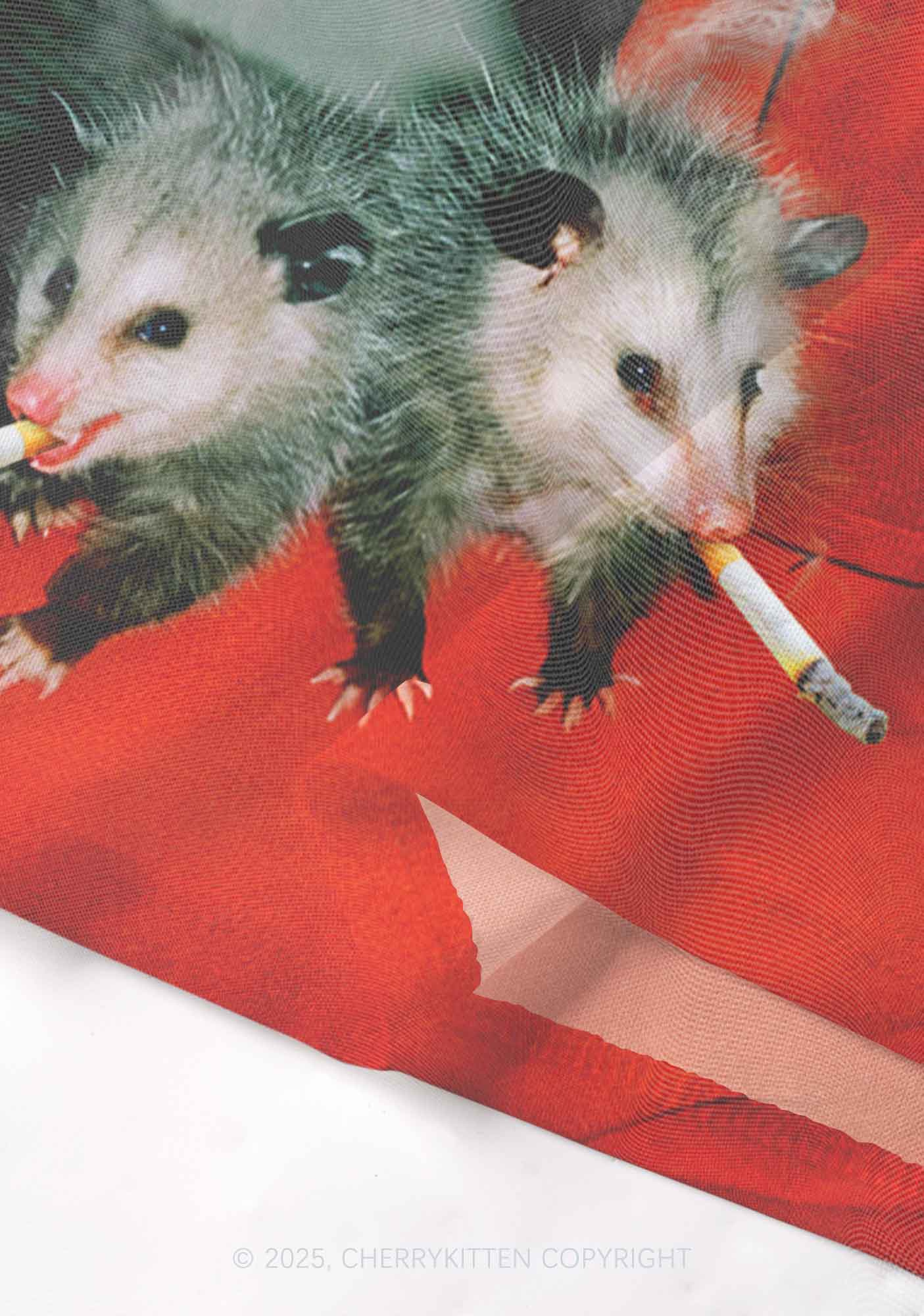 Smoking Badass Rats Y2K Mesh Cami Tank Cherrykitten