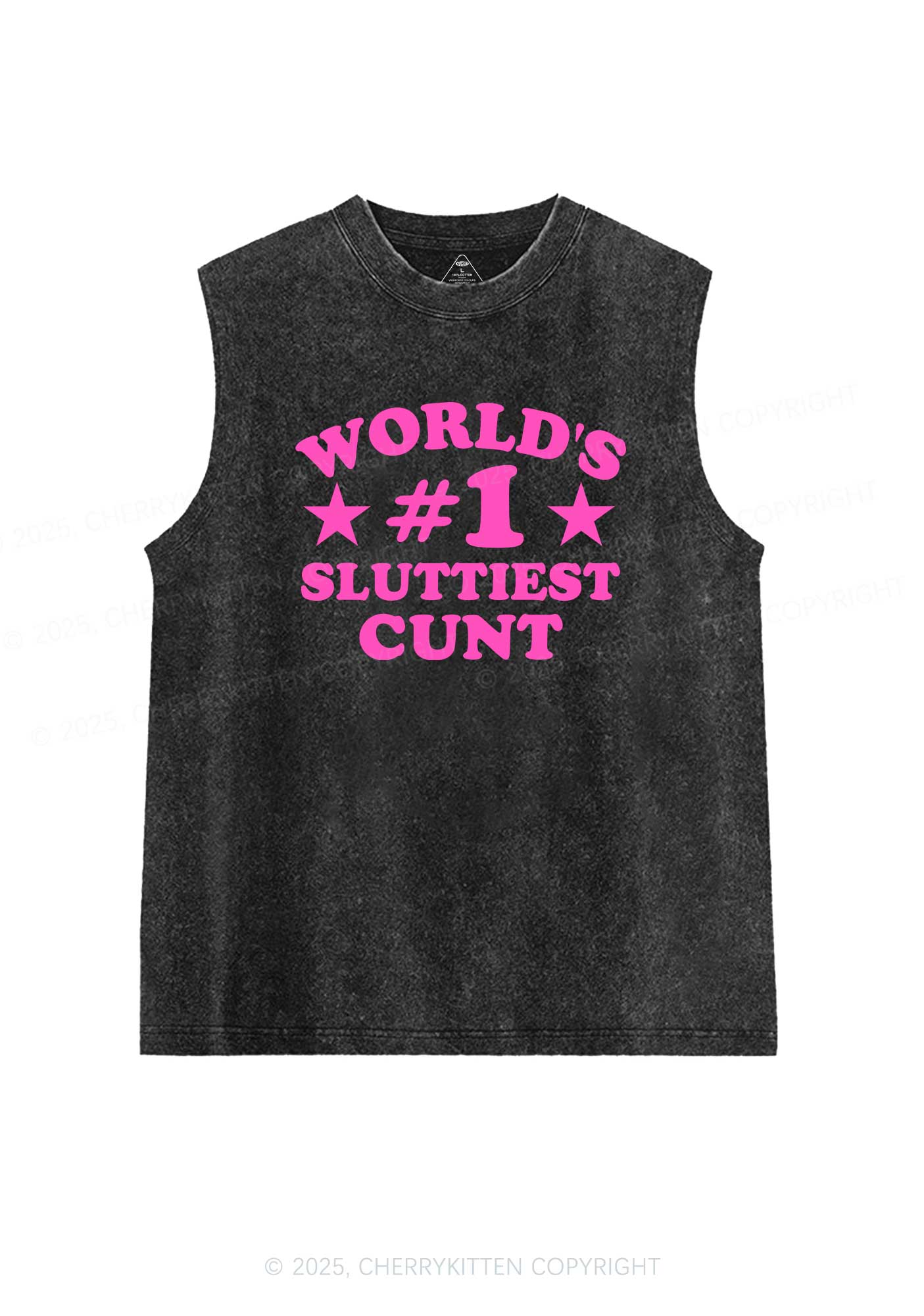 Worlds First Slxttiest Cxxt Y2K Washed Muscle Tank Cherrykitten