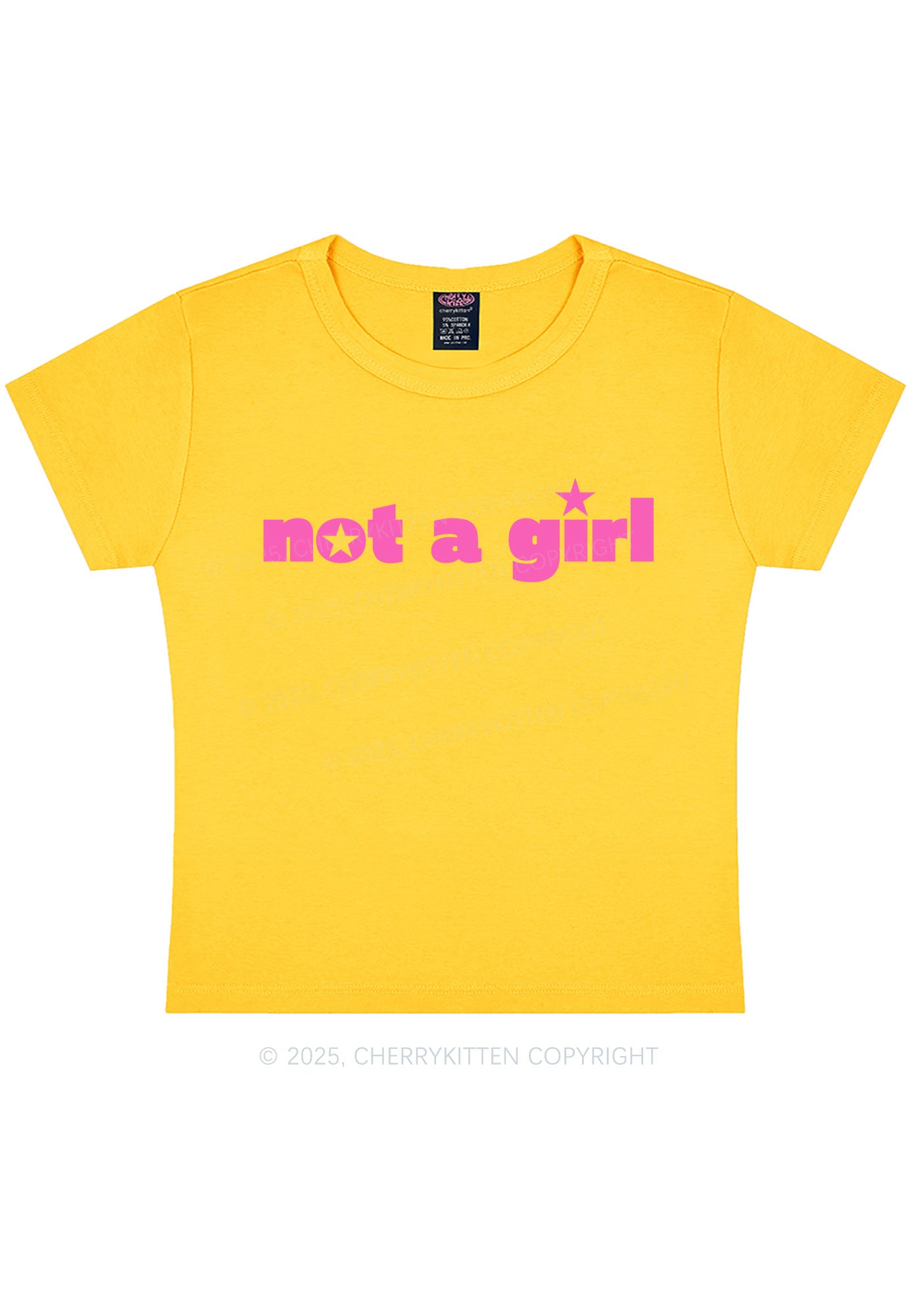 Not A Girl Y2K Baby Tee Cherrykitten