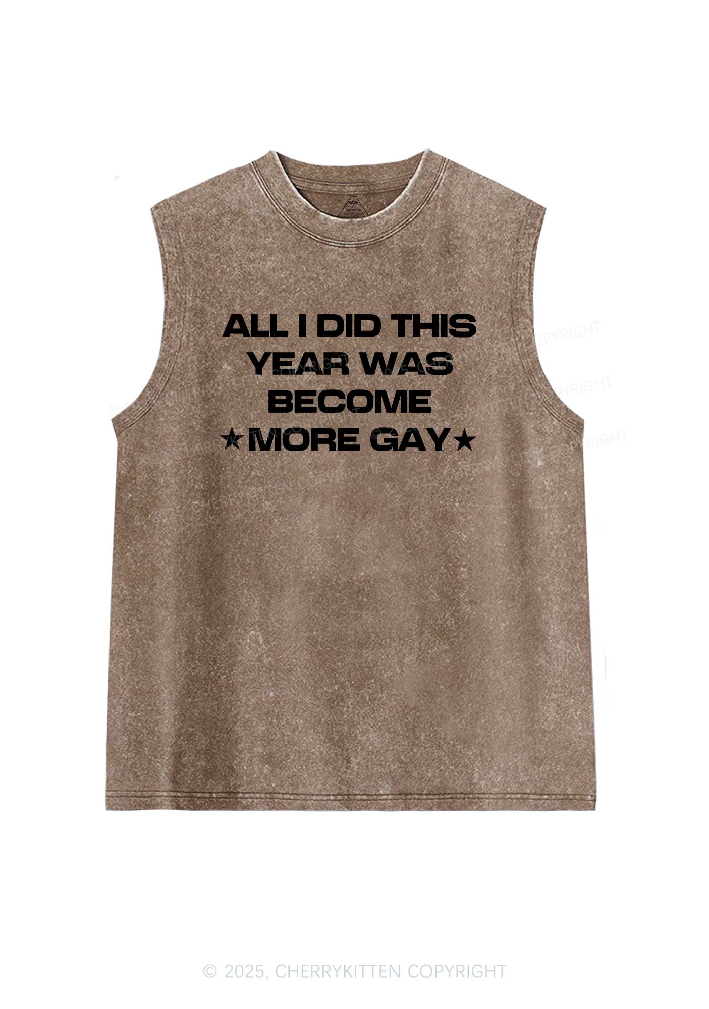 Become More Gay Pride Y2K Washed Muscle Tank Cherrykitten