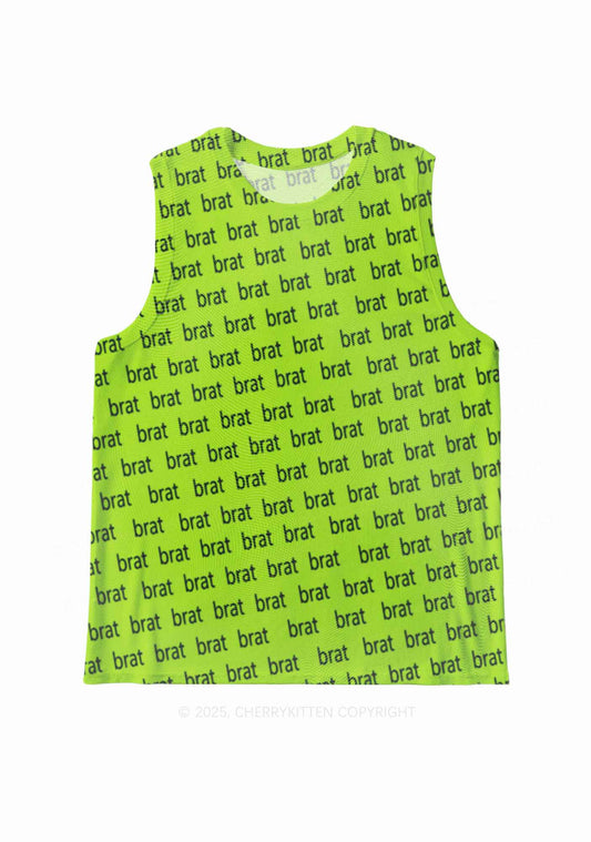 Brat Summer Y2K Mesh Muscle Tank Cherrykitten