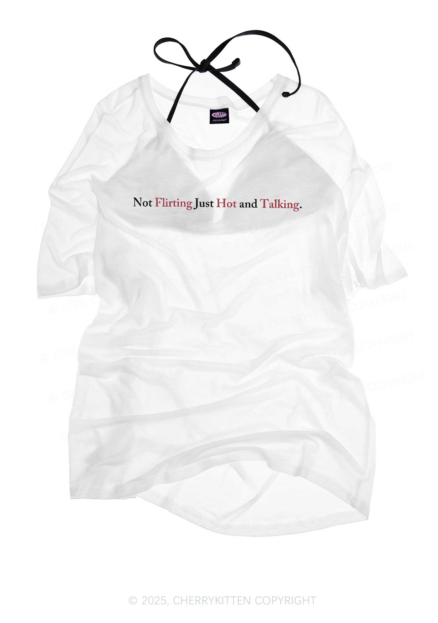 Just Hot And Talking Y2K Sheer Boyfriend Tee Cherrykitten
