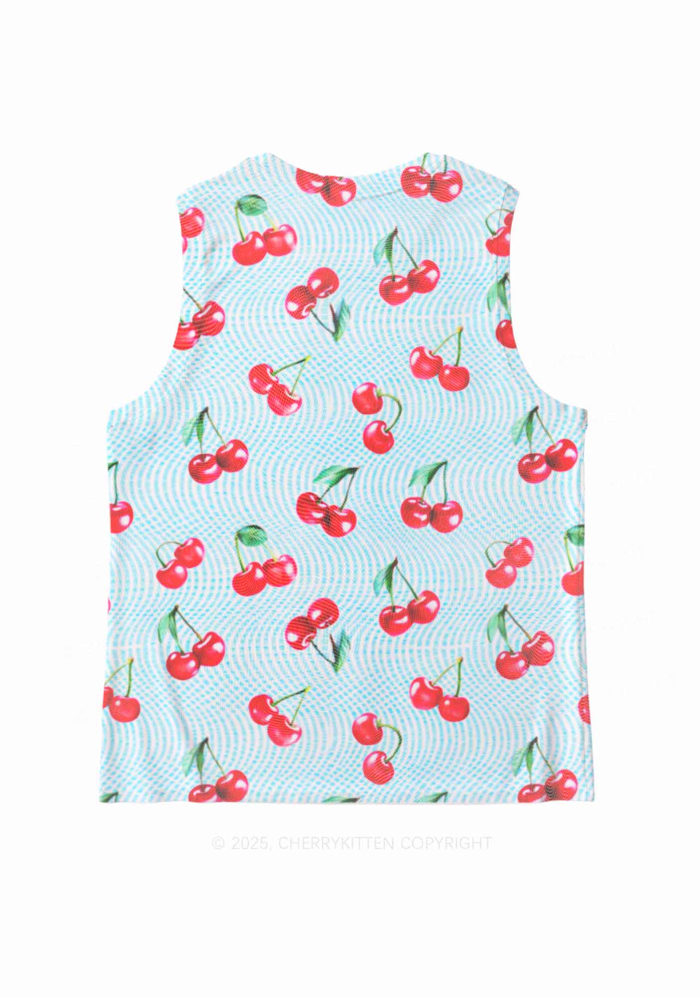Blue Cherry Y2K Mesh Muscle Tank Cherrykitten