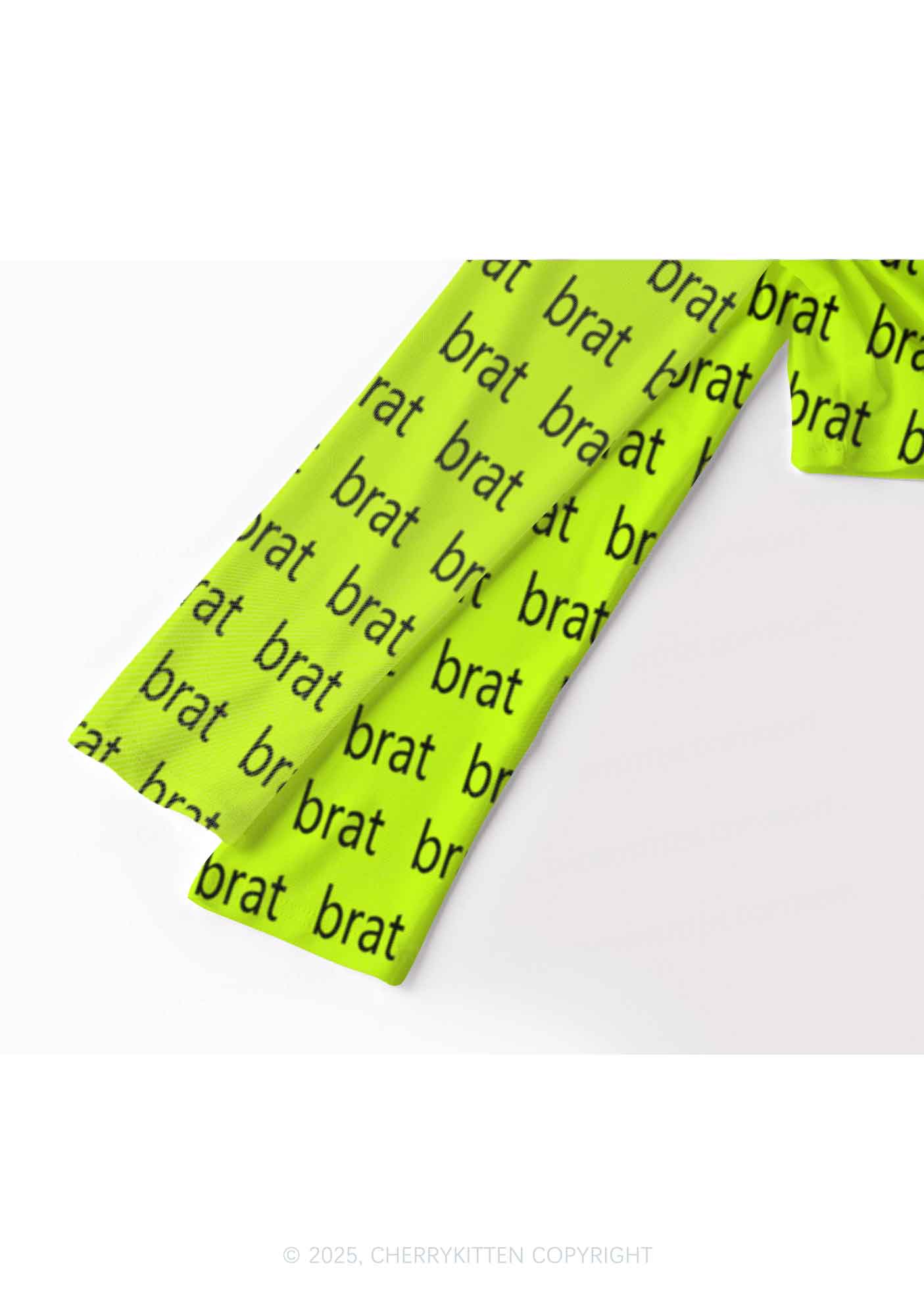 Green Brat Summer Y2K Mesh Long Sleeve Crop Top Cherrykitten