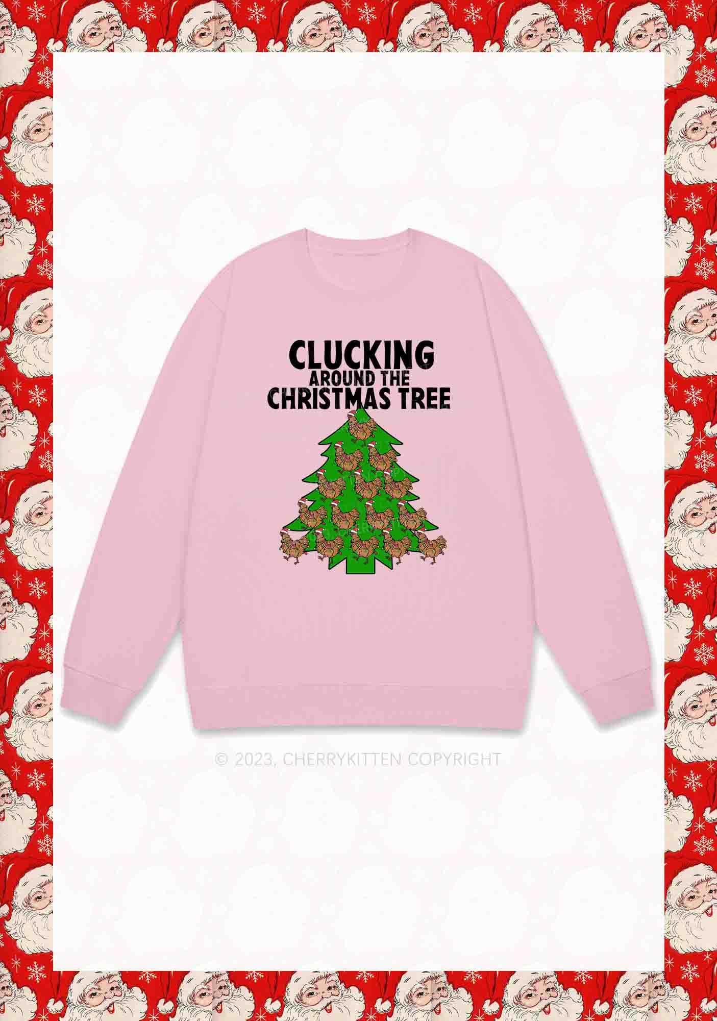 Clucking Around The Christmas Tree Y2K Sweatshirt Cherrykitten