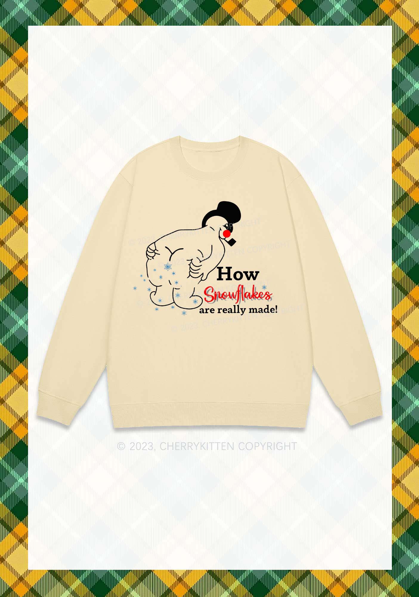 How Snowflakes Are Really Made Christmas Y2K Sweatshirt Cherrykitten