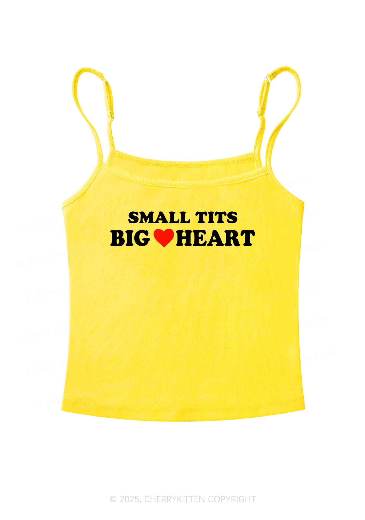 Small But Big Heart Y2K Spaghetti Strap Cami Cherrykitten