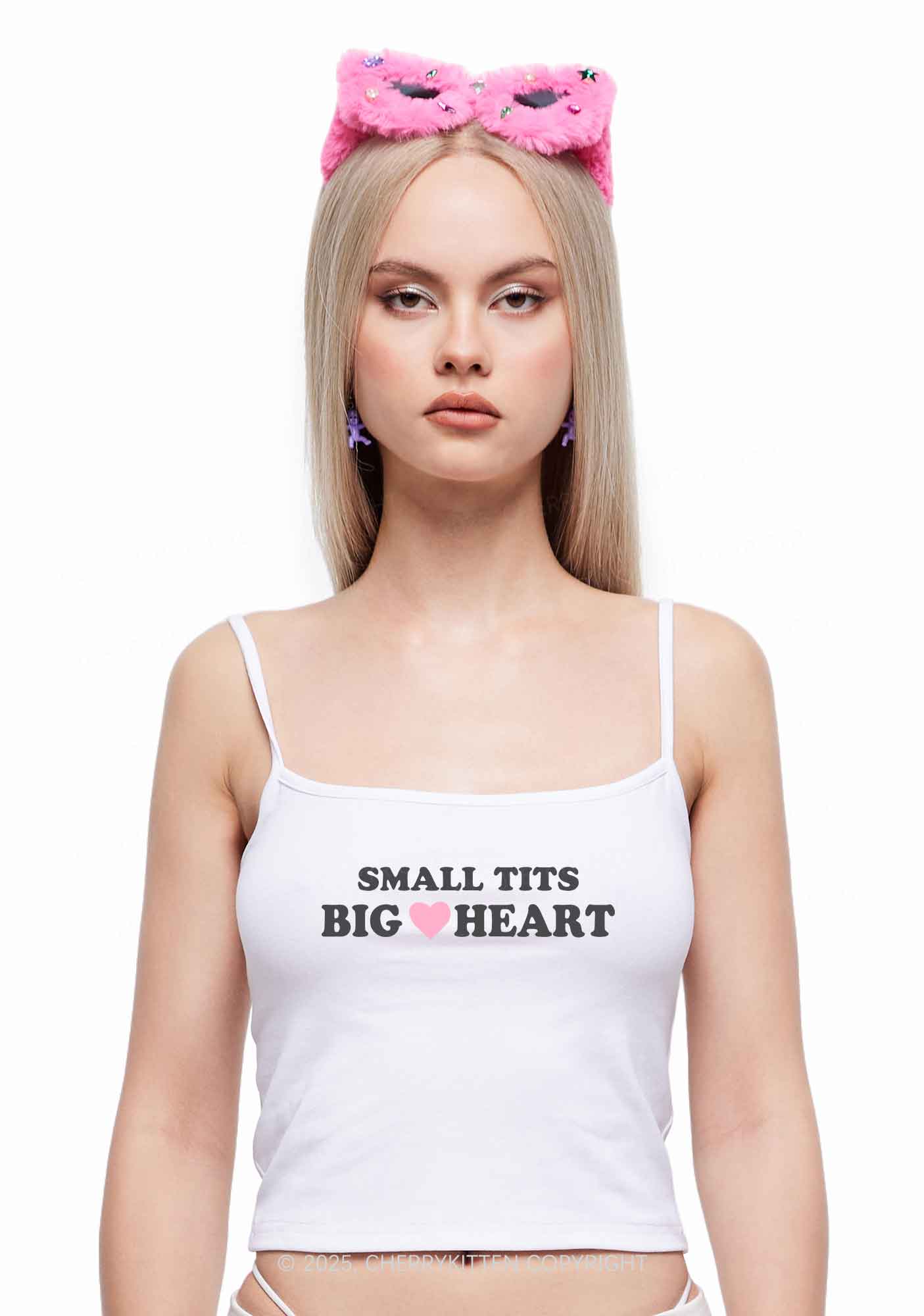 Small But Big Heart Y2K Spaghetti Strap Cami Cherrykitten