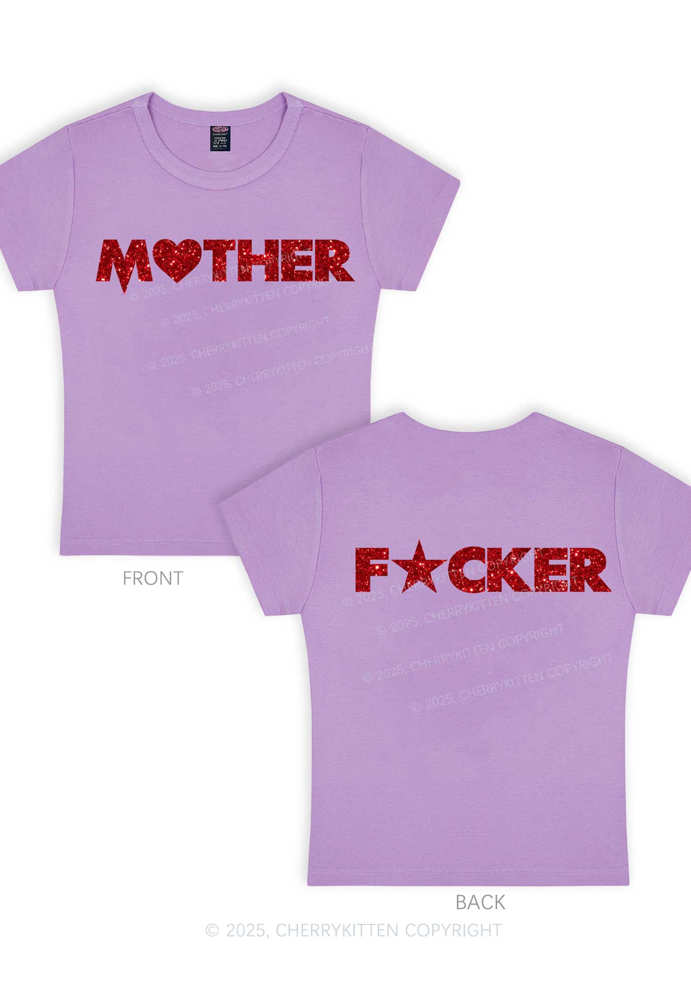 Glitter Motherfxcker Two Sides Y2K Baby Tee Cherrykitten