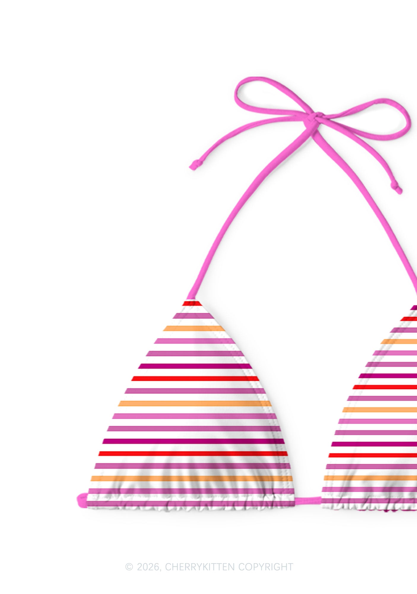 Lesbian Stripes Pride Y2K Print Bikini Set Cherrykitten
