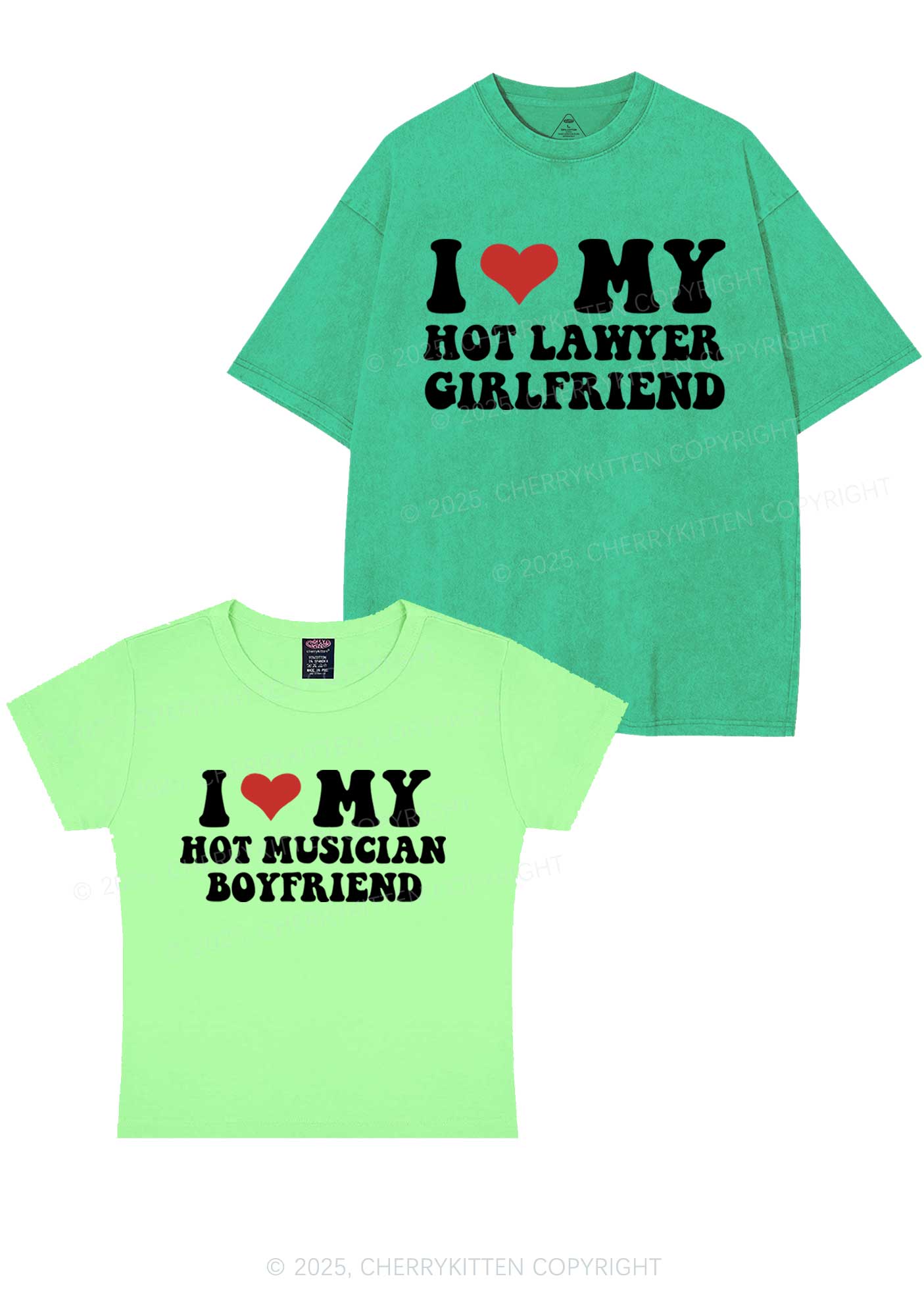 Custom My Hot Lawyer GF Y2K Valentine's Day Couple Shirt Cherrykitten