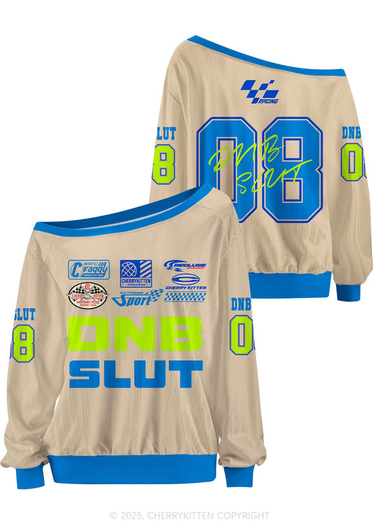Custom Dnb Slxt Y2K Off Shoulder Long Sleeve Sport Jersey Shirts Cherrykitten