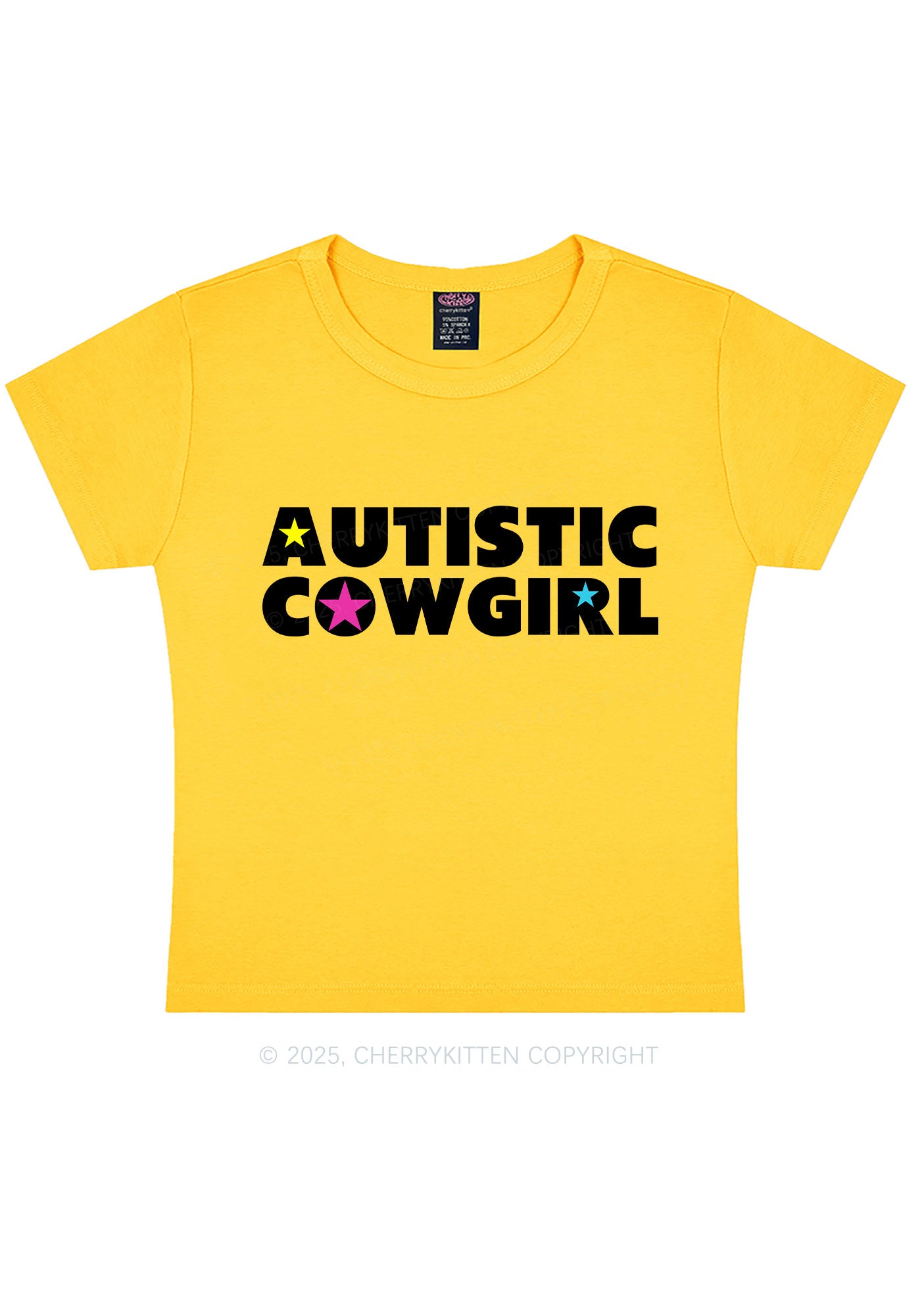 Autistic Cowgirl Y2K Baby Tee Cherrykitten