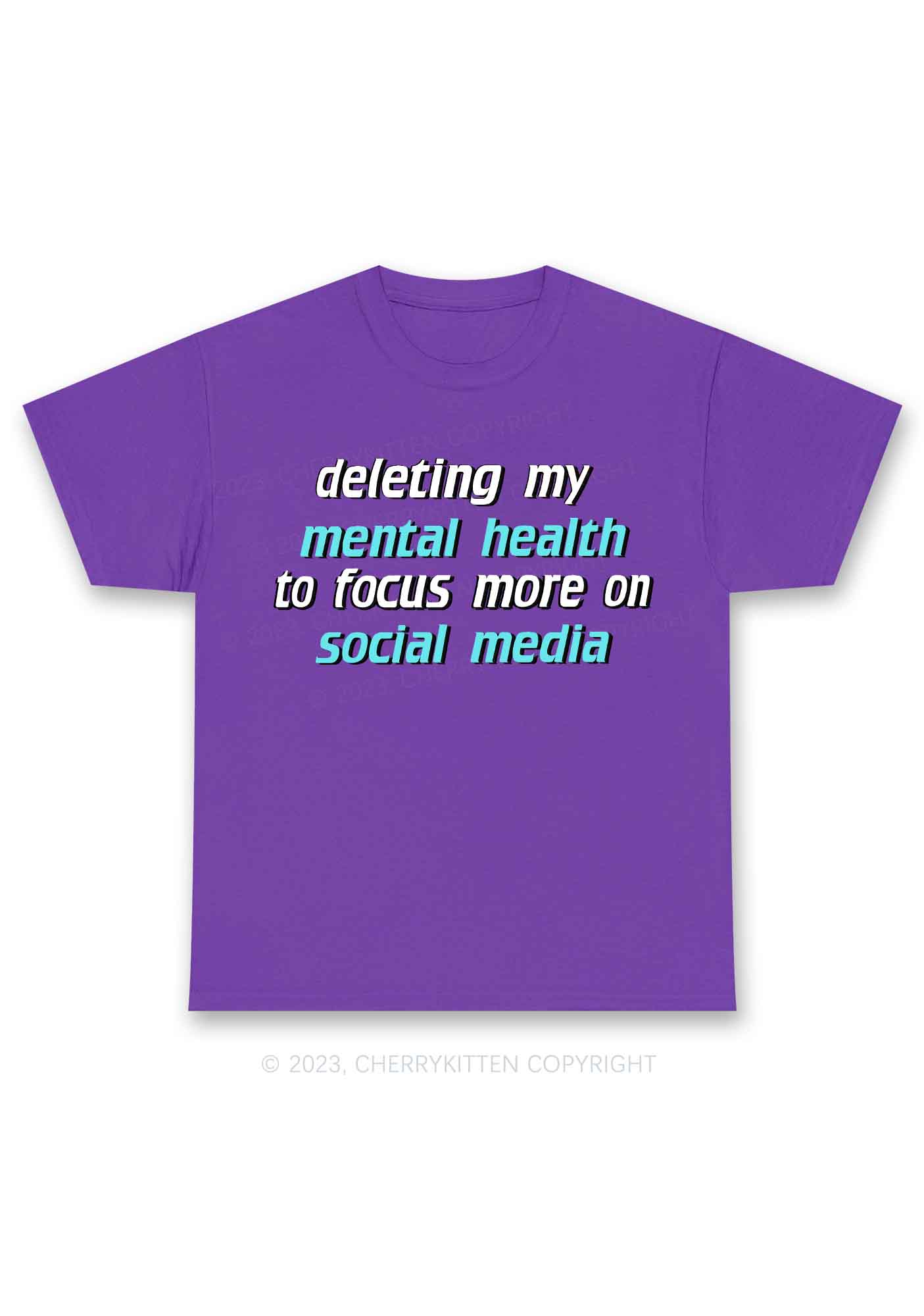 Deleting My Mental Health Y2K Chunky Shirt Cherrykitten