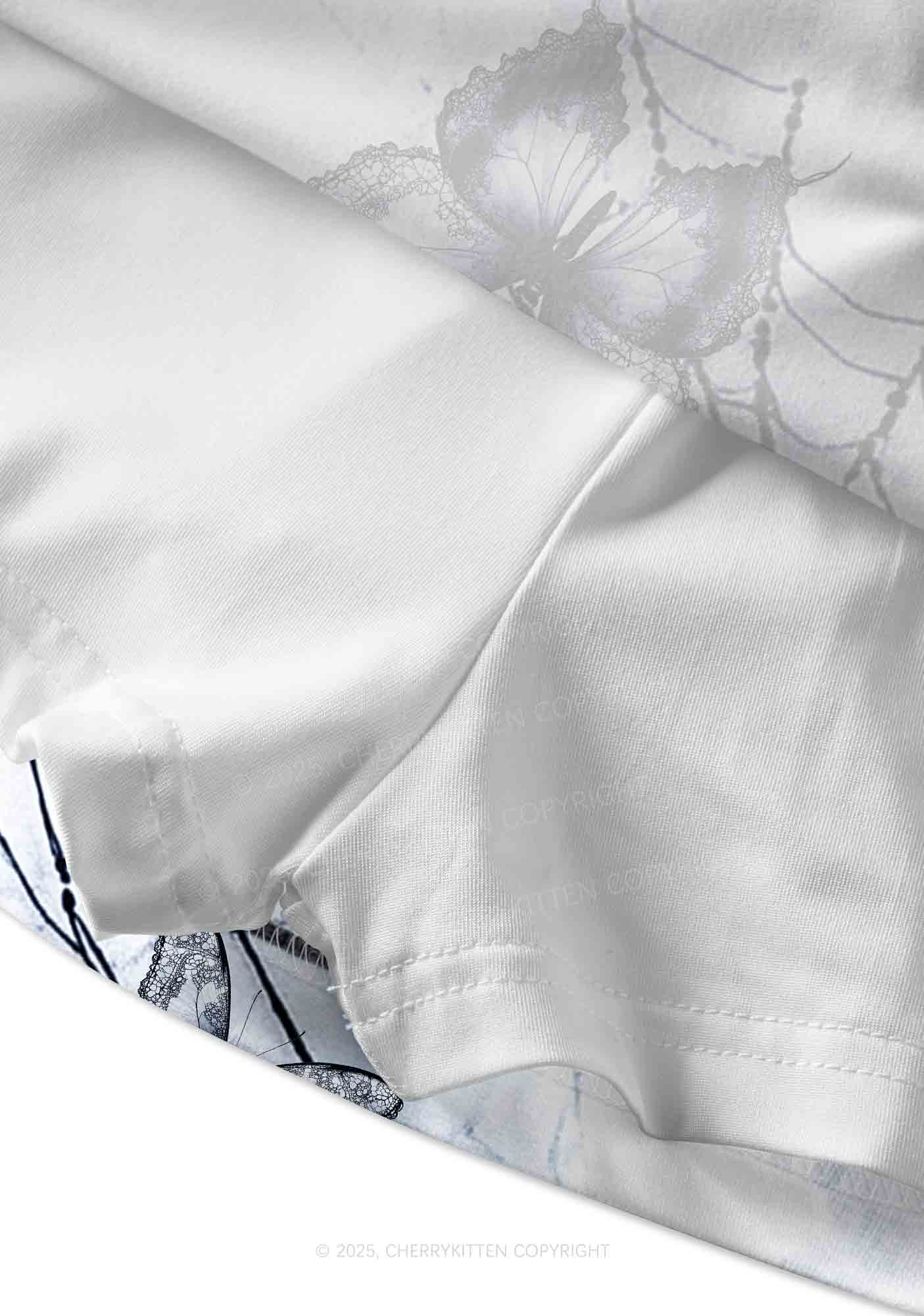 Web And Butterflies Y2K Print Mini Skirt Cherrykitten