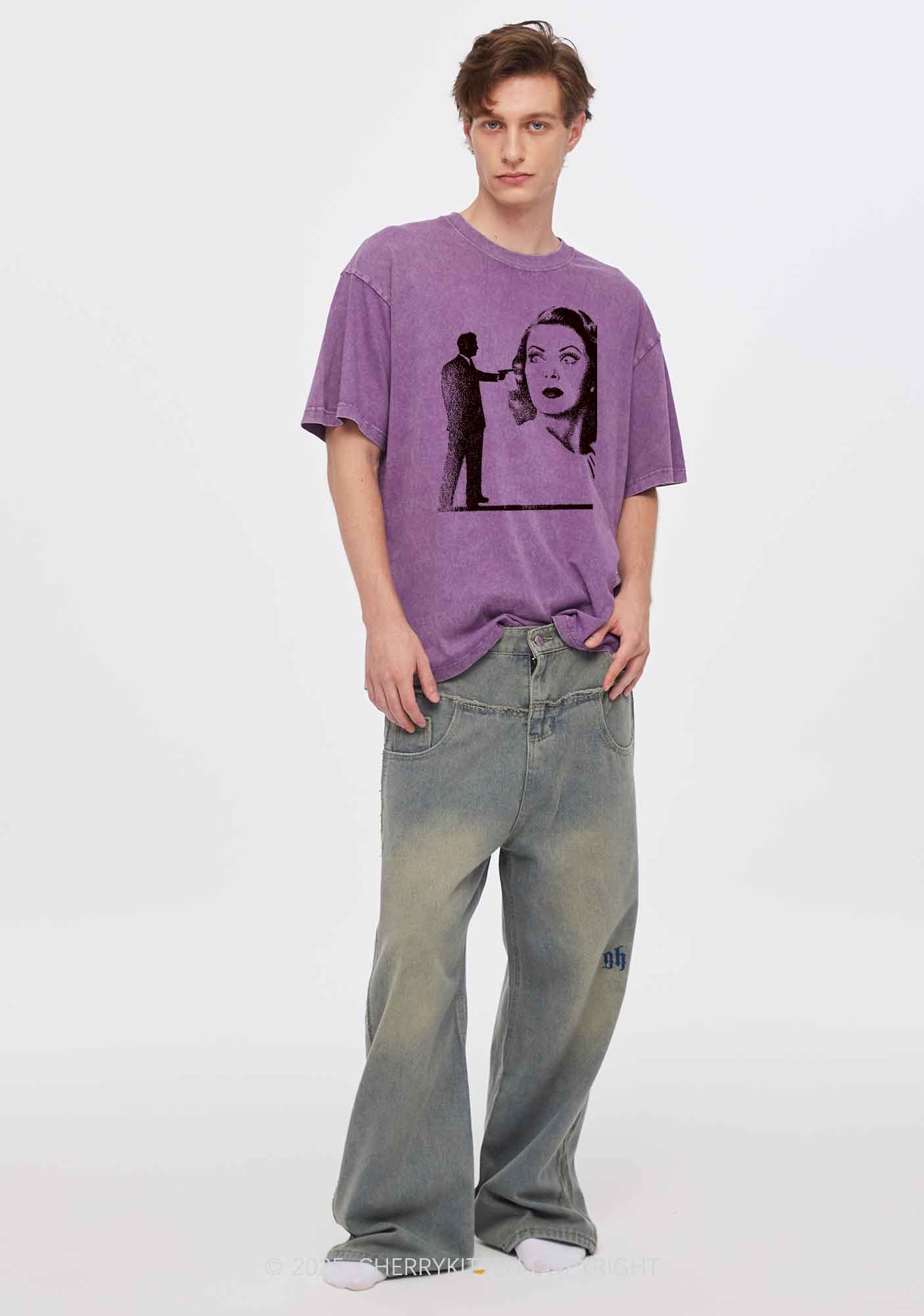 Woman Shot Y2K Washed Tee Cherrykitten